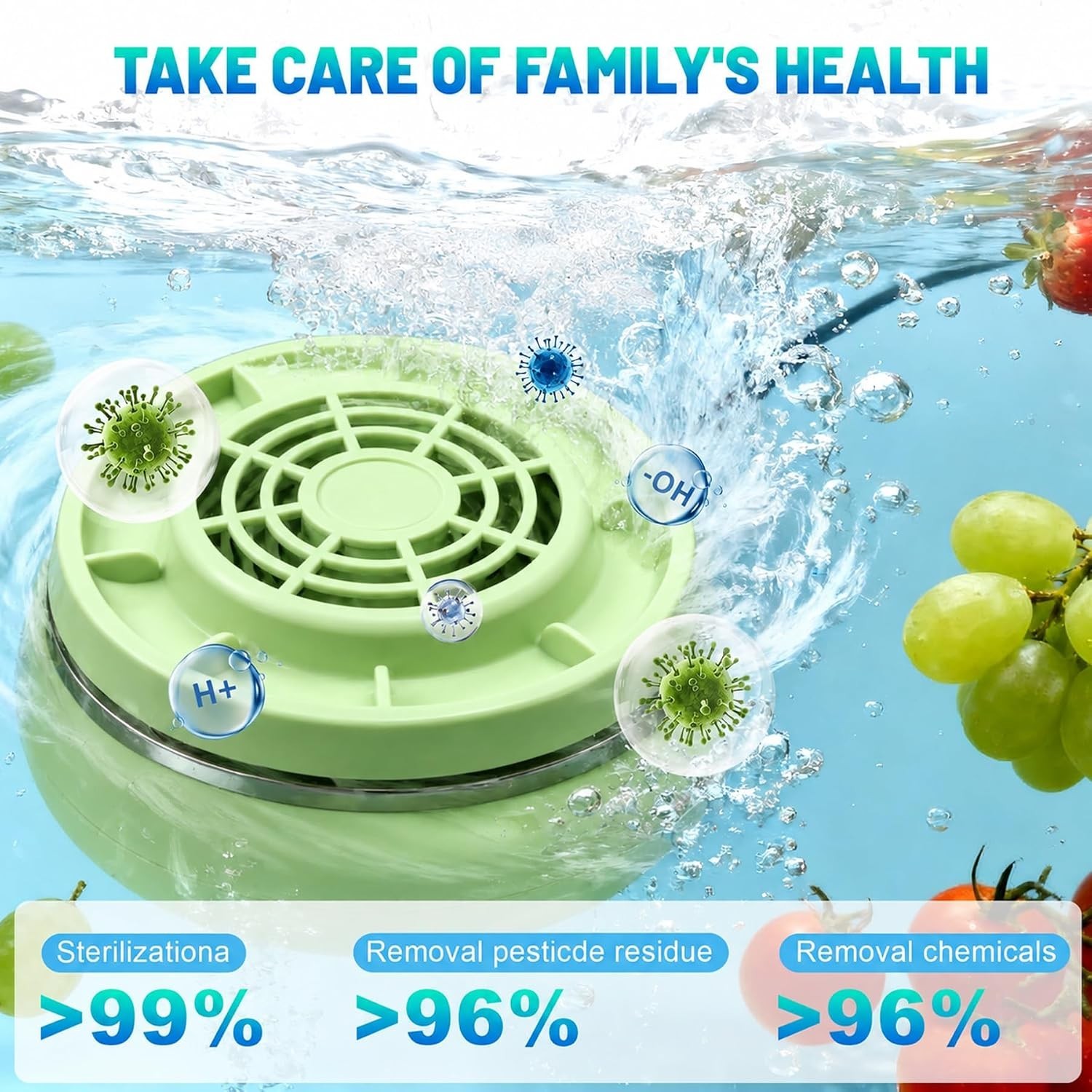 Fruit and Vegetable Washing Machine, Wireless Fruit Cleaner Device, Ti Electr…