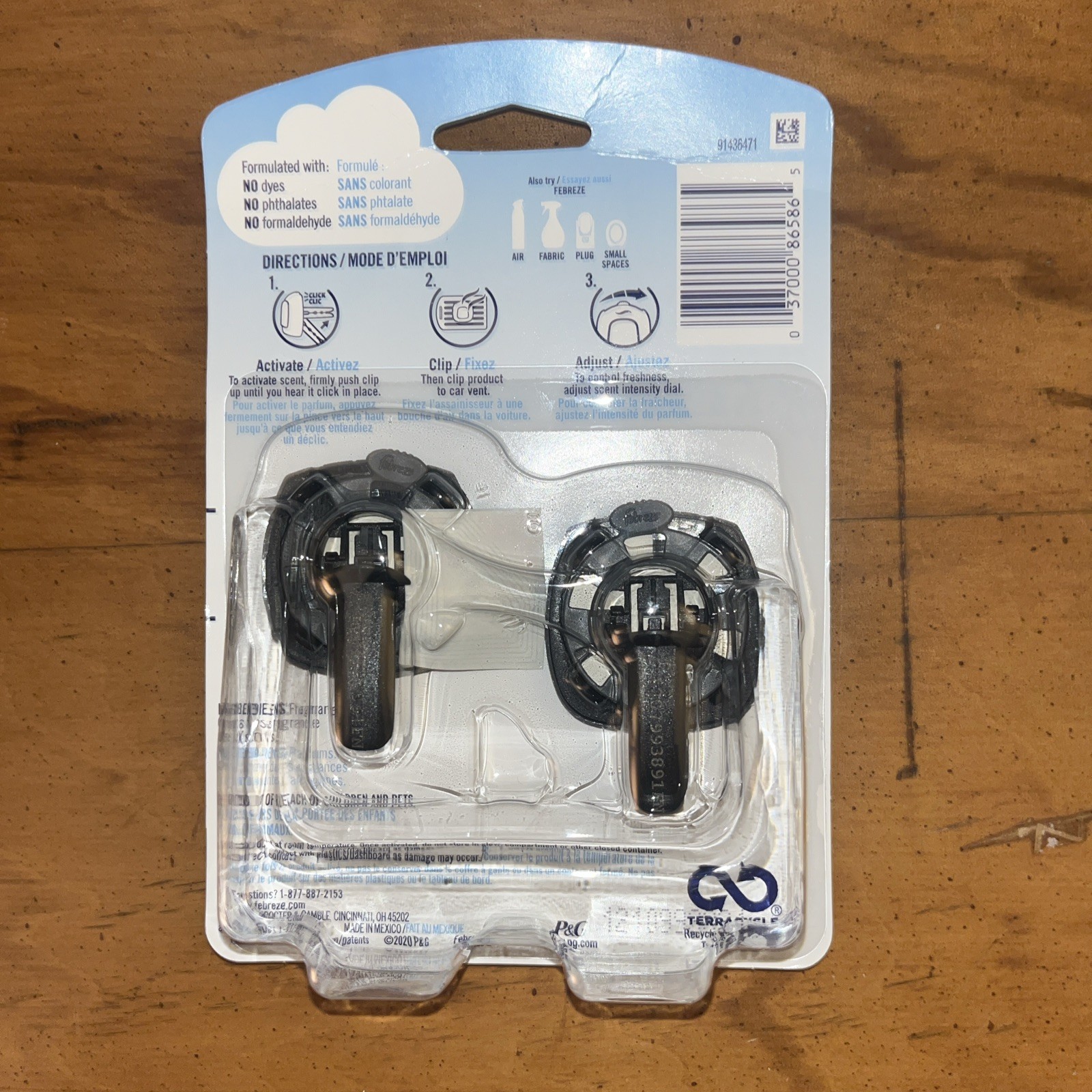 Febreze Car Vent Clips Original Scent 60 Days Freshness 2 Clips 1 Pack