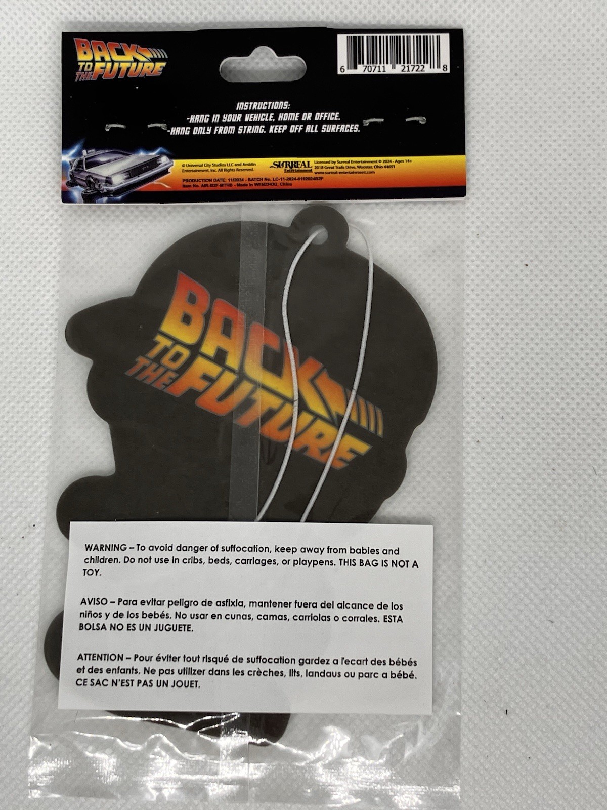 Back to the Future Marty McFly Car Air Freshener Lemon Scent New
