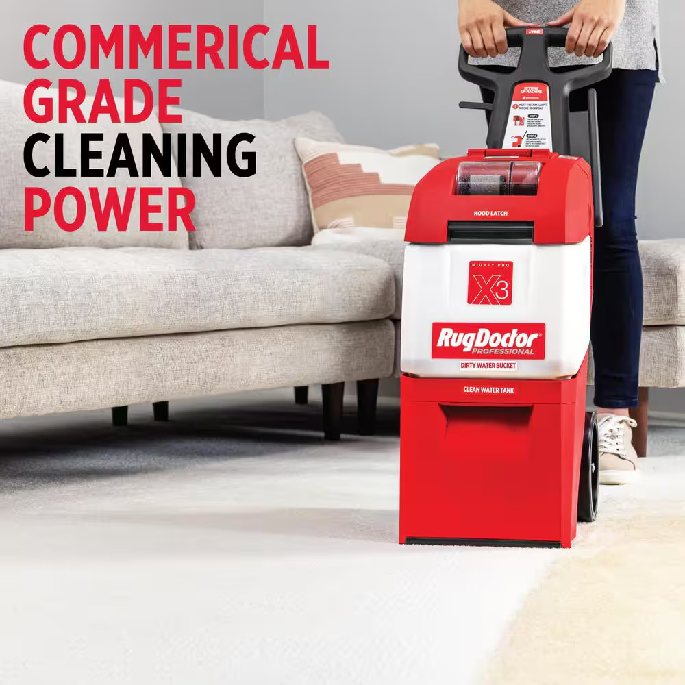 Mighty Pro X3 Commercial Upright Carpet Cleaner with Large Red Pro Pack
