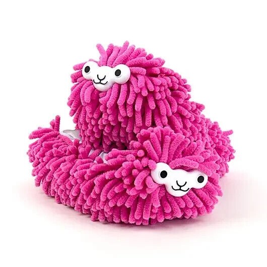 Pink Llama Cleaning Slippers – Cute Soft & Fuzzy Gift – One size fits all