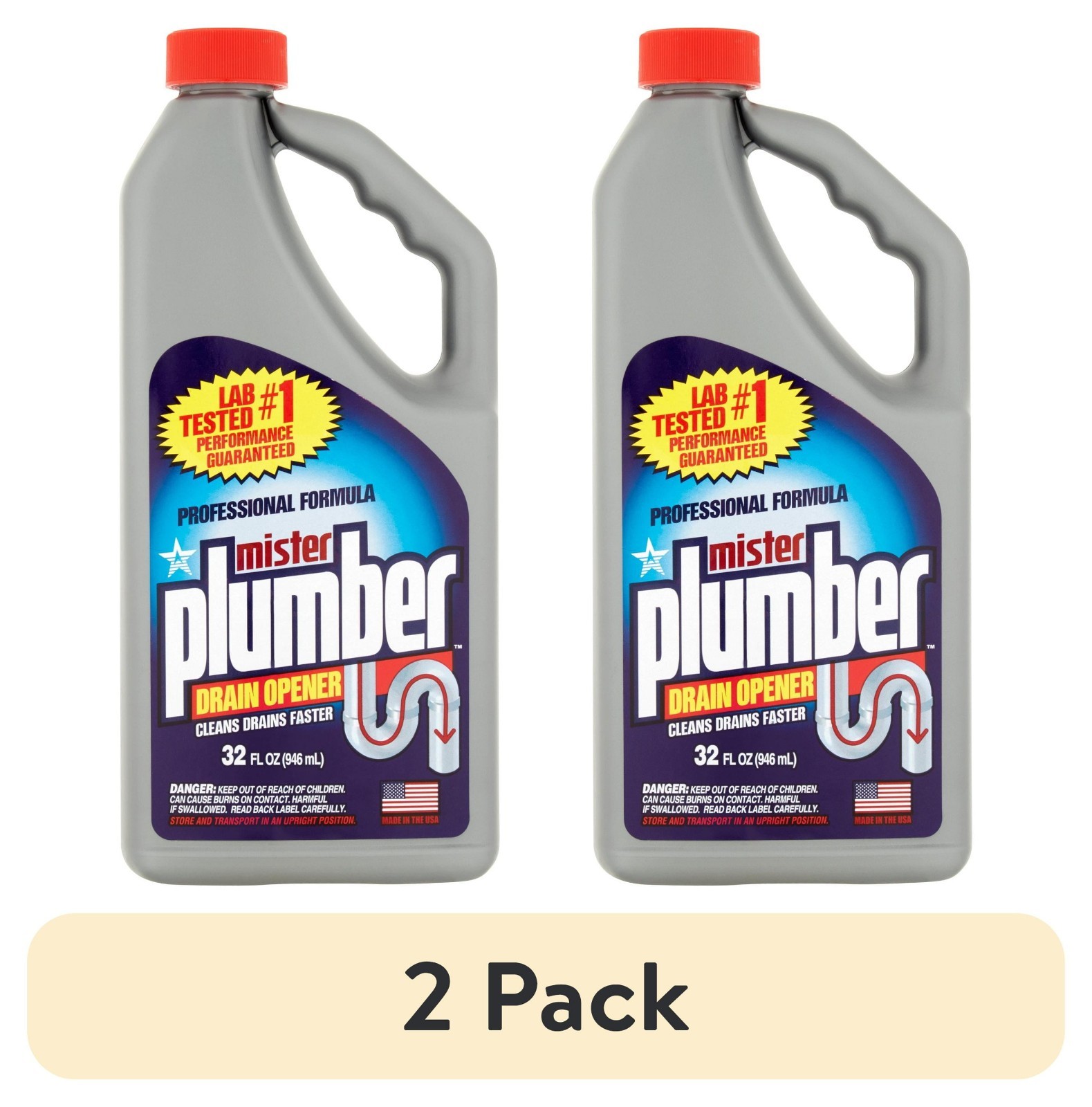 (2 pack) Mister Plumber 32oz Drain Opener