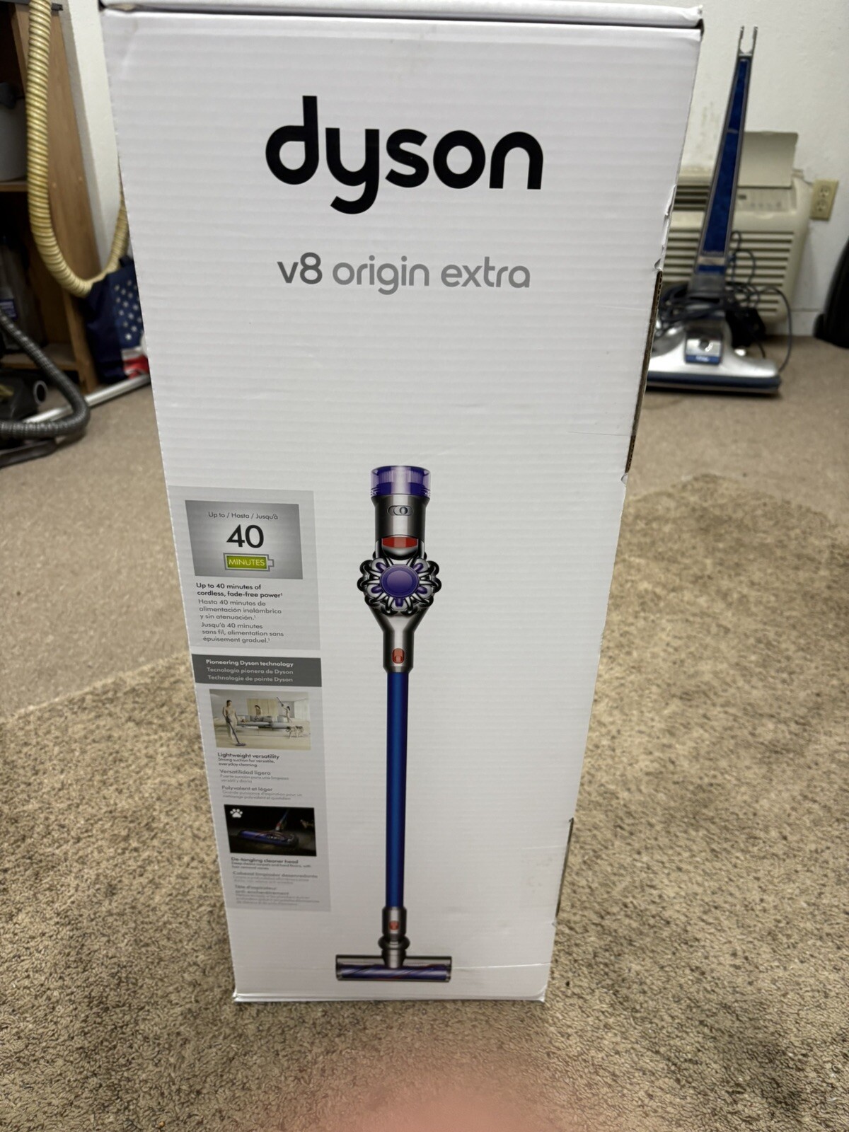 Dyson V8 Origin Extra Stick Vacuum SV25 Gray/Blue BRAND NEW
