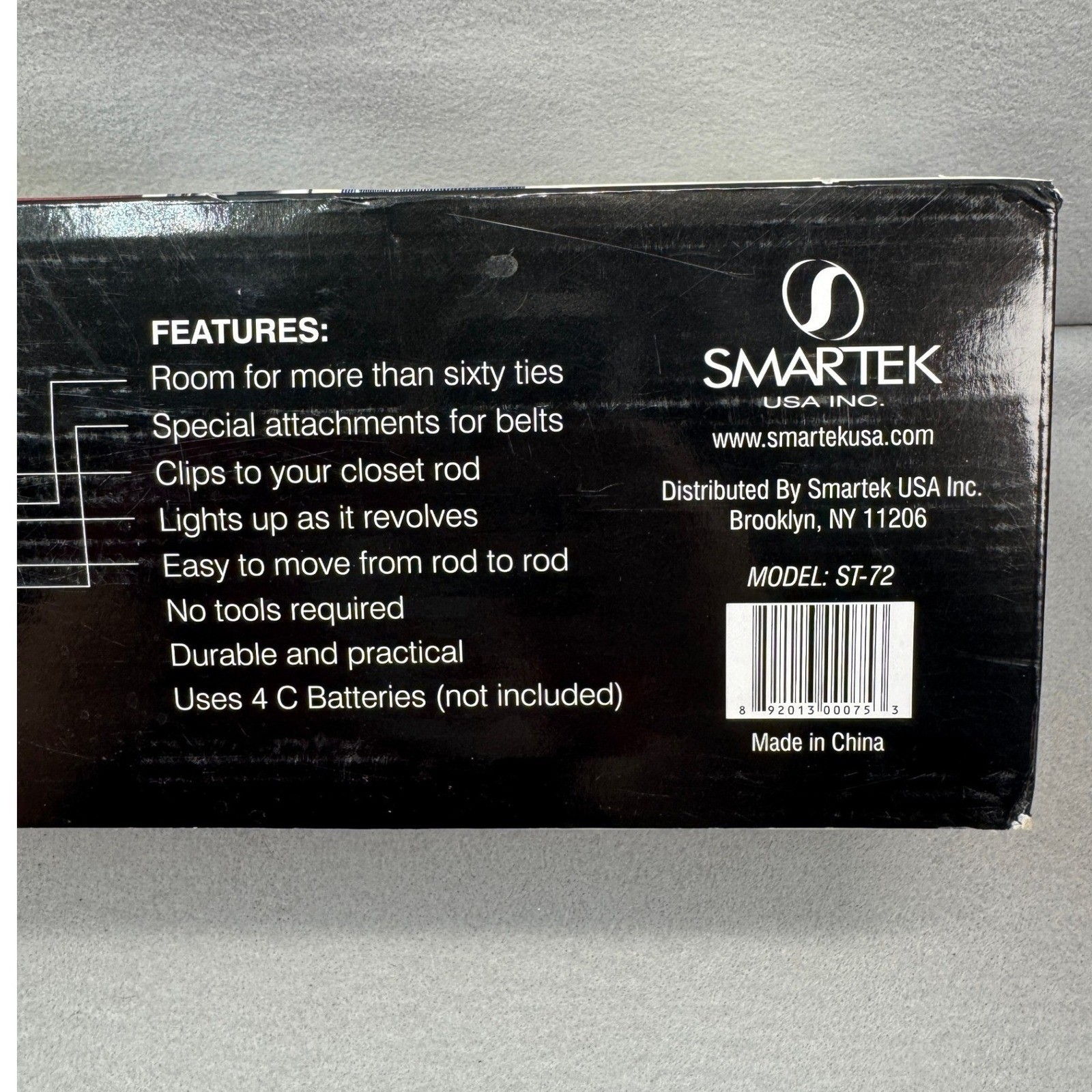 Smartek Revolving 64+ Tie Belt Rack Mens Silver Motorized ST-72 New Open Box