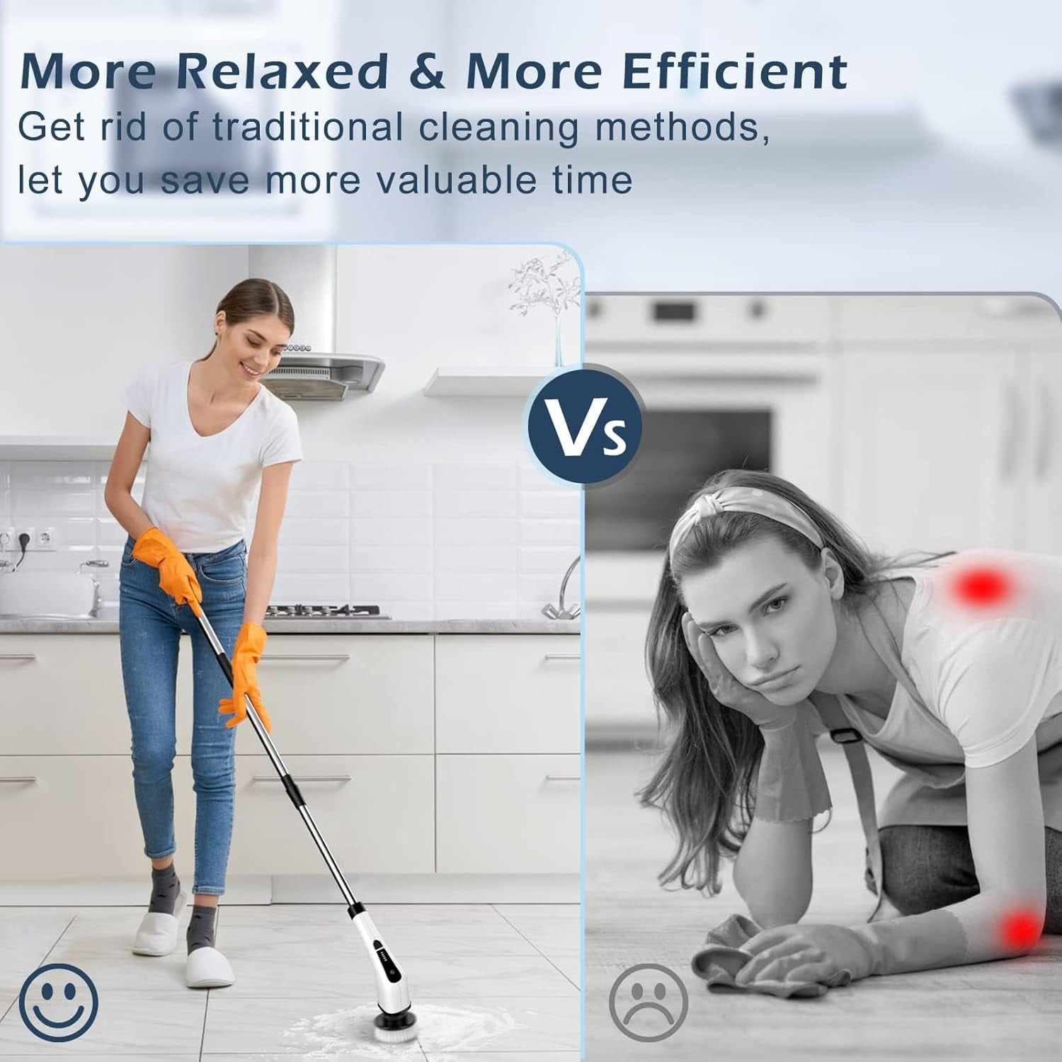 Cordless Electric Spin Scrubber 9 Heads Rechargeable Bathroom Tub Tile Floor