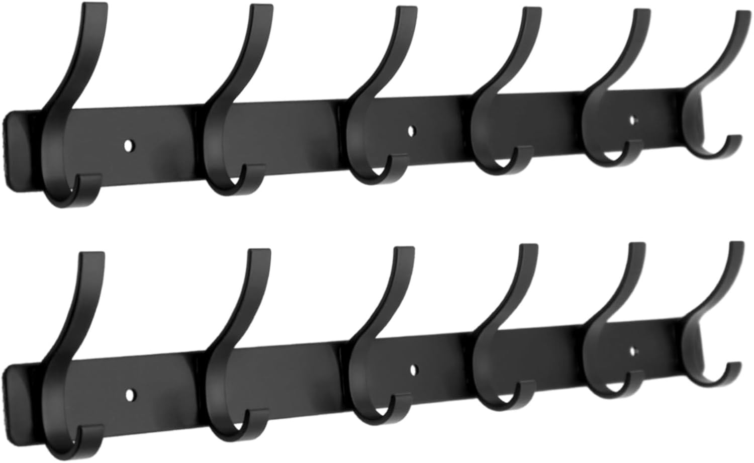 Coat Rack Wall Mounted,6 Coat Hooks for Hanging Coats,Metal Double Hook Rack Hoo