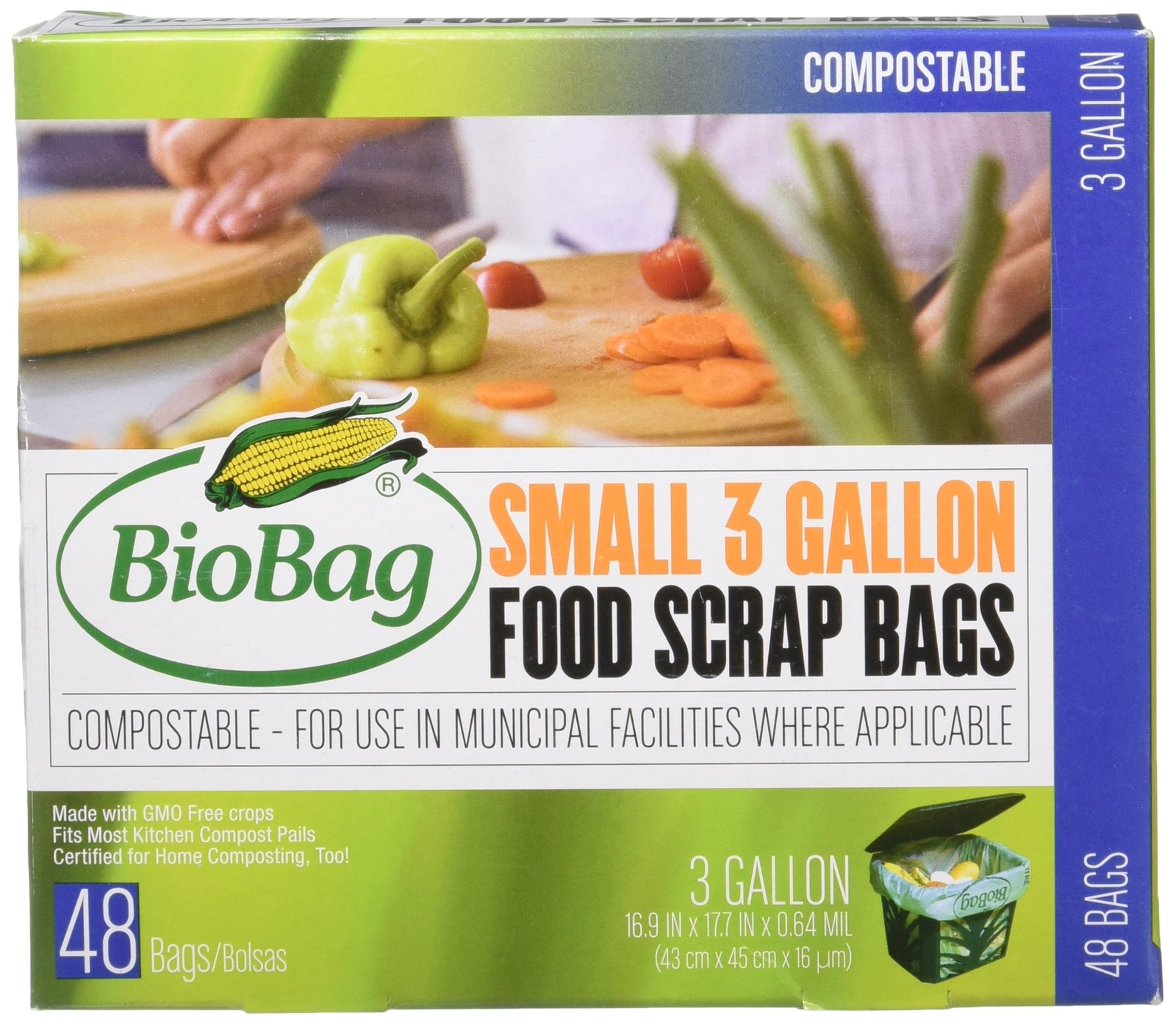 Bio Bag Compostable Small 3 Gallon Bags 48 Count