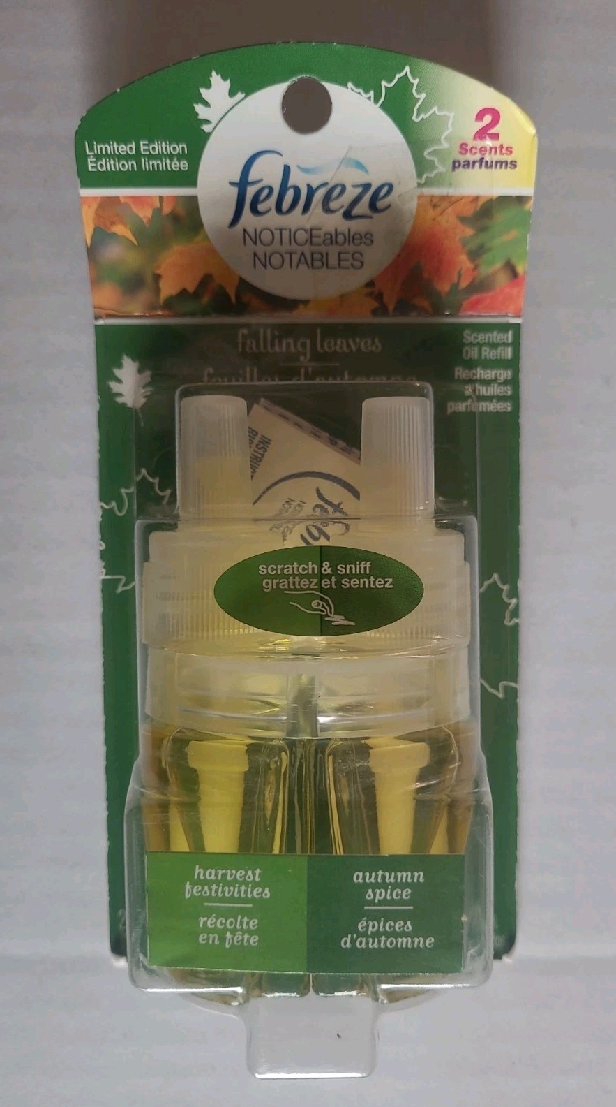 Febreze Noticeables Scented Oil Refill Falling Leaves 2013 NOS (B1-E16)