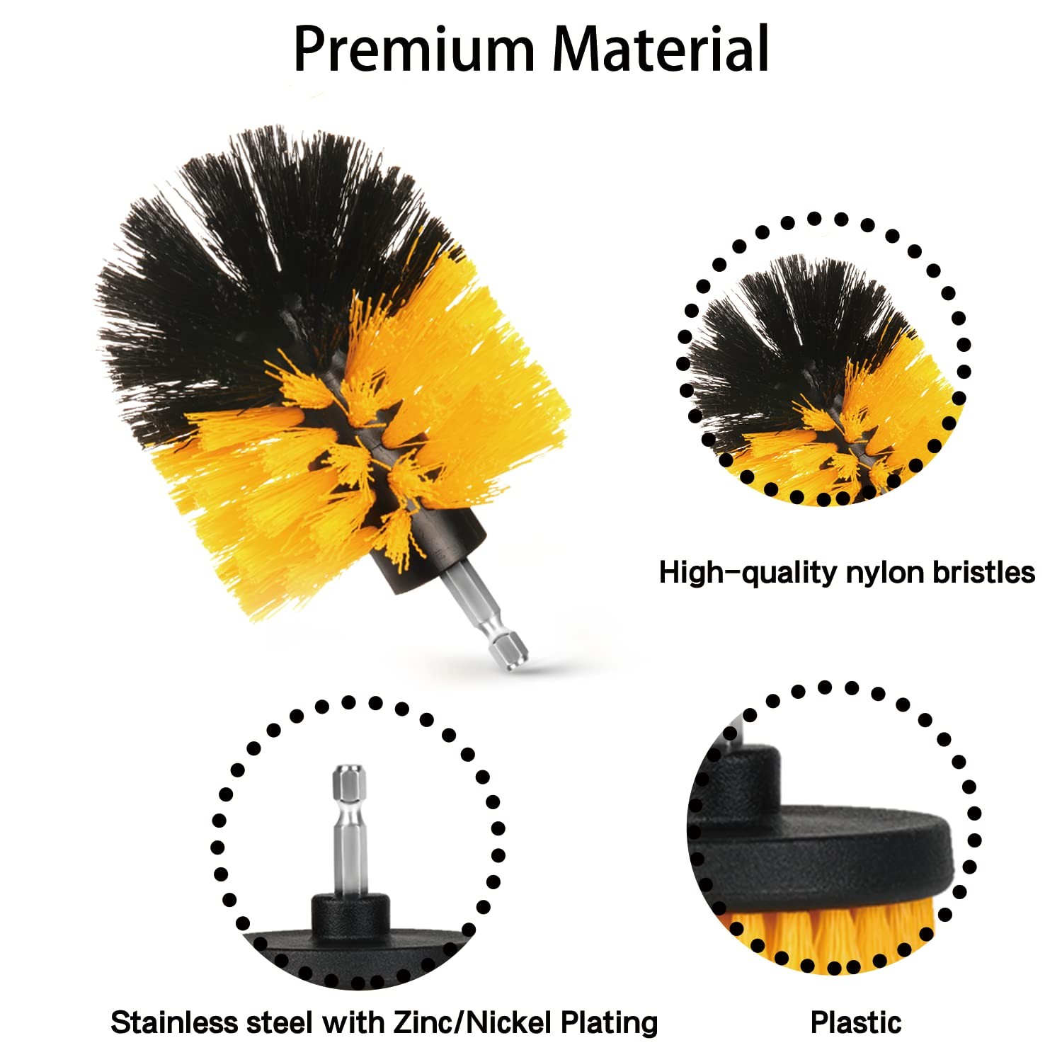 8 Pack Drill Brush Attachment Set, 1/4in Power Scrubber Brush+ Extend Long Rod,
