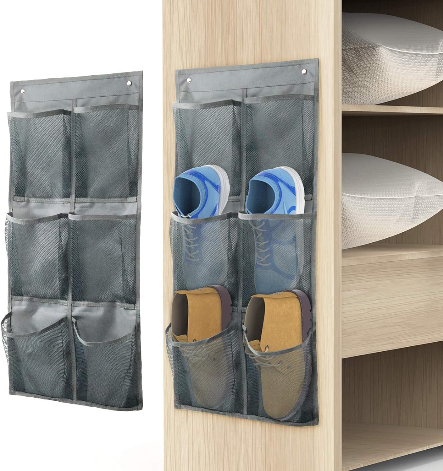 Wall Mounted Shoes Rack 2Pack/Can Store 6Pairs of Sneakers,with Sticky Hanging