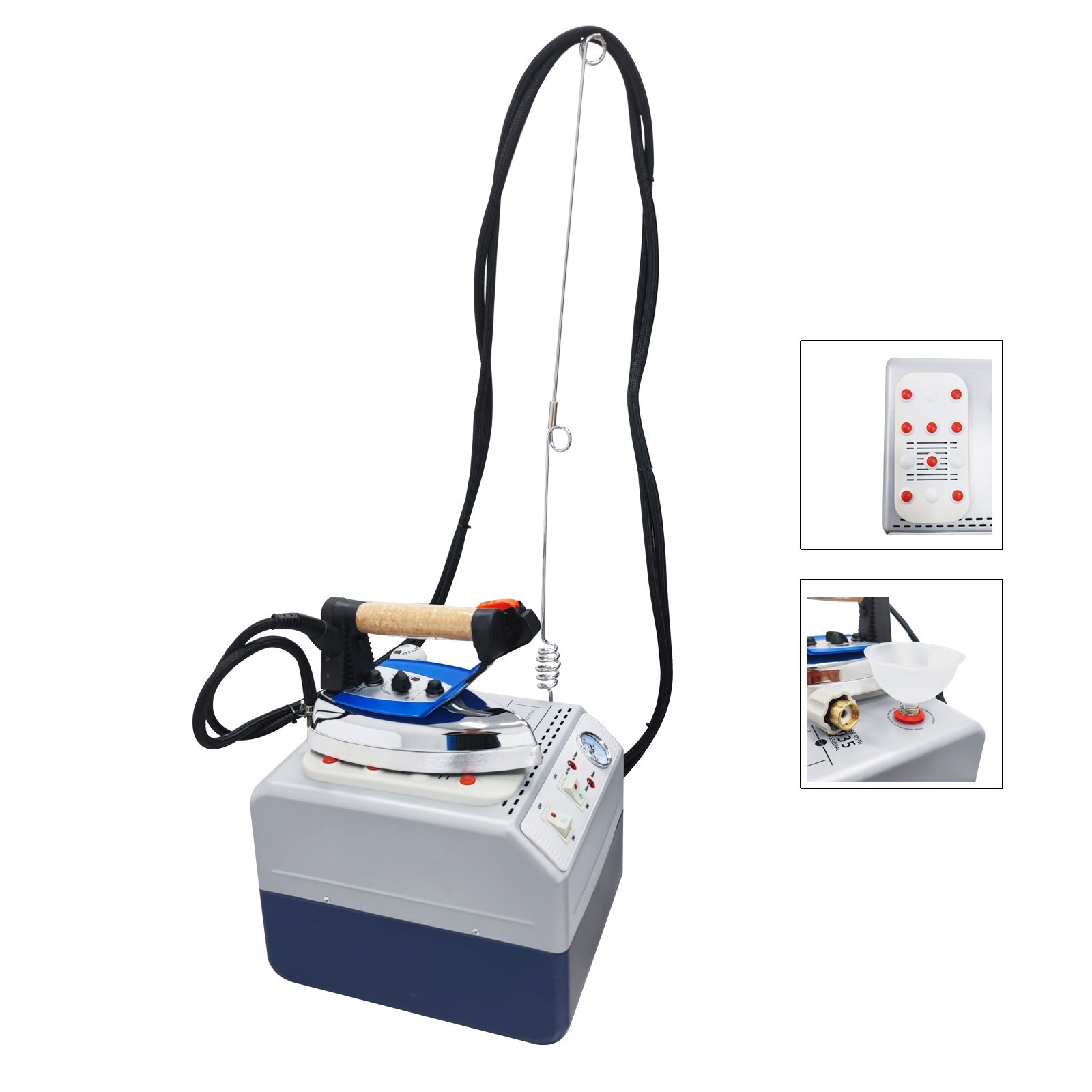 220V Industrial Steam Iron Curtain Electric Iron Boiler 3.5L/0.9Gal Tank 2.5Bar
