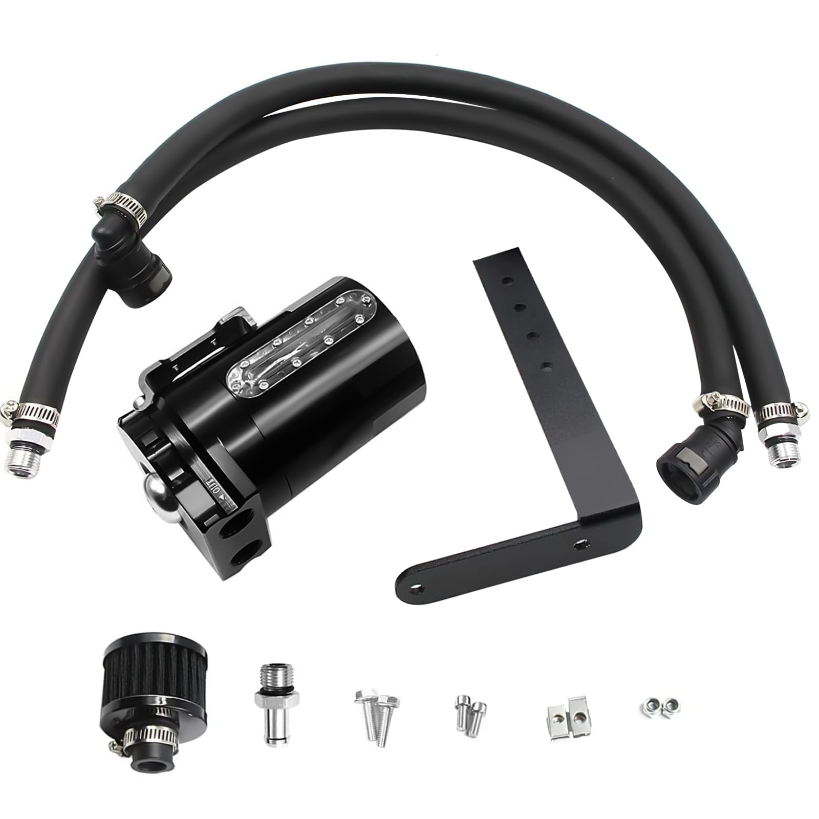 350ML Oil Catch Can 2 Port Separator Tank For Ford F150 2.7 3.5 5.0L 2011-2021