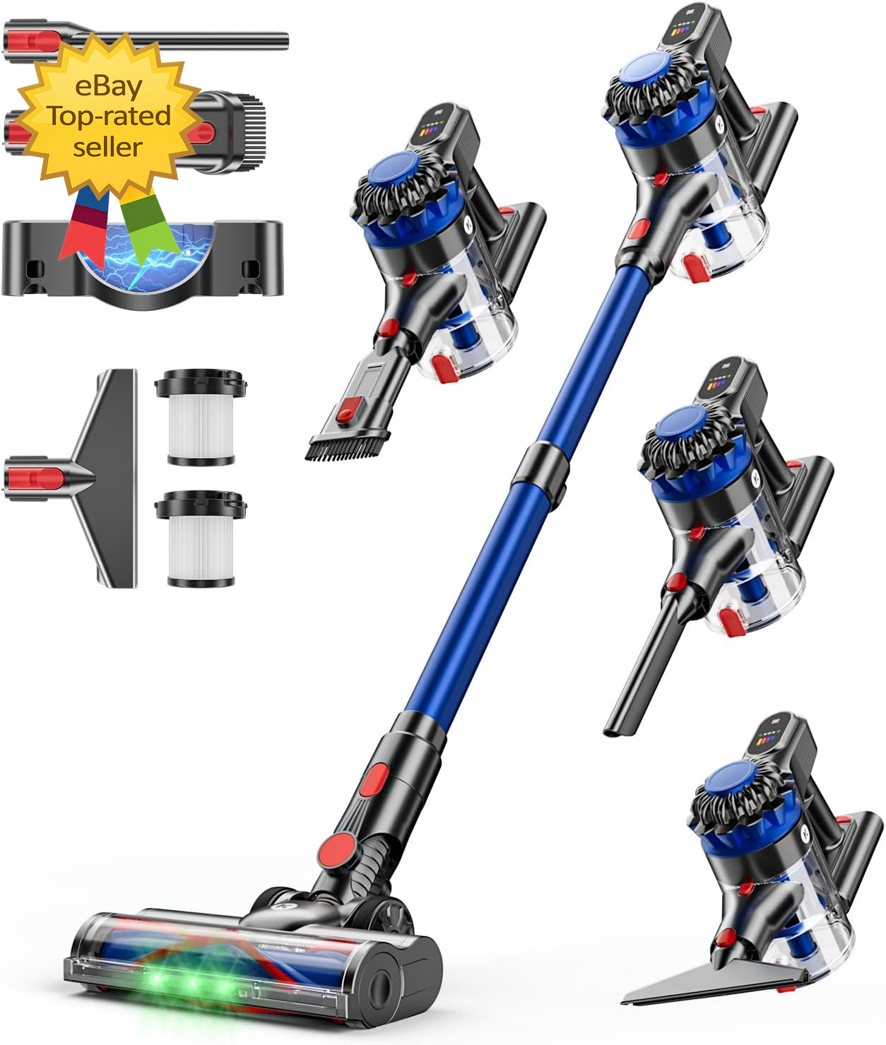 Cordless Vacuum Cleaner 500W/40Kpa Vacuum Cleaners for Home, 60Mins Stick Vacuu