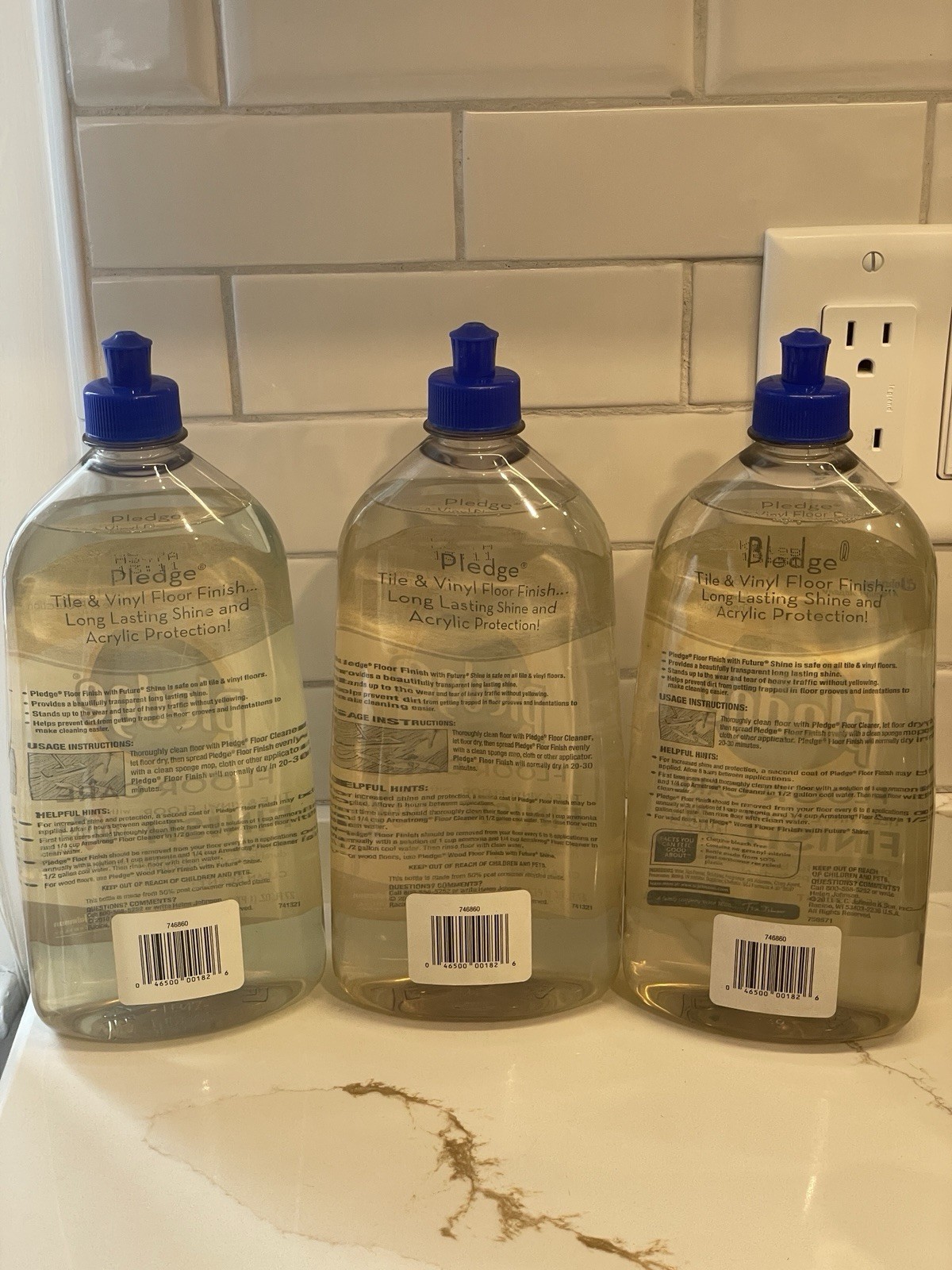 Pledge Floor Care Future Shine Tile Vinyl Floor Finish 27 fl oz Lot of 3 New