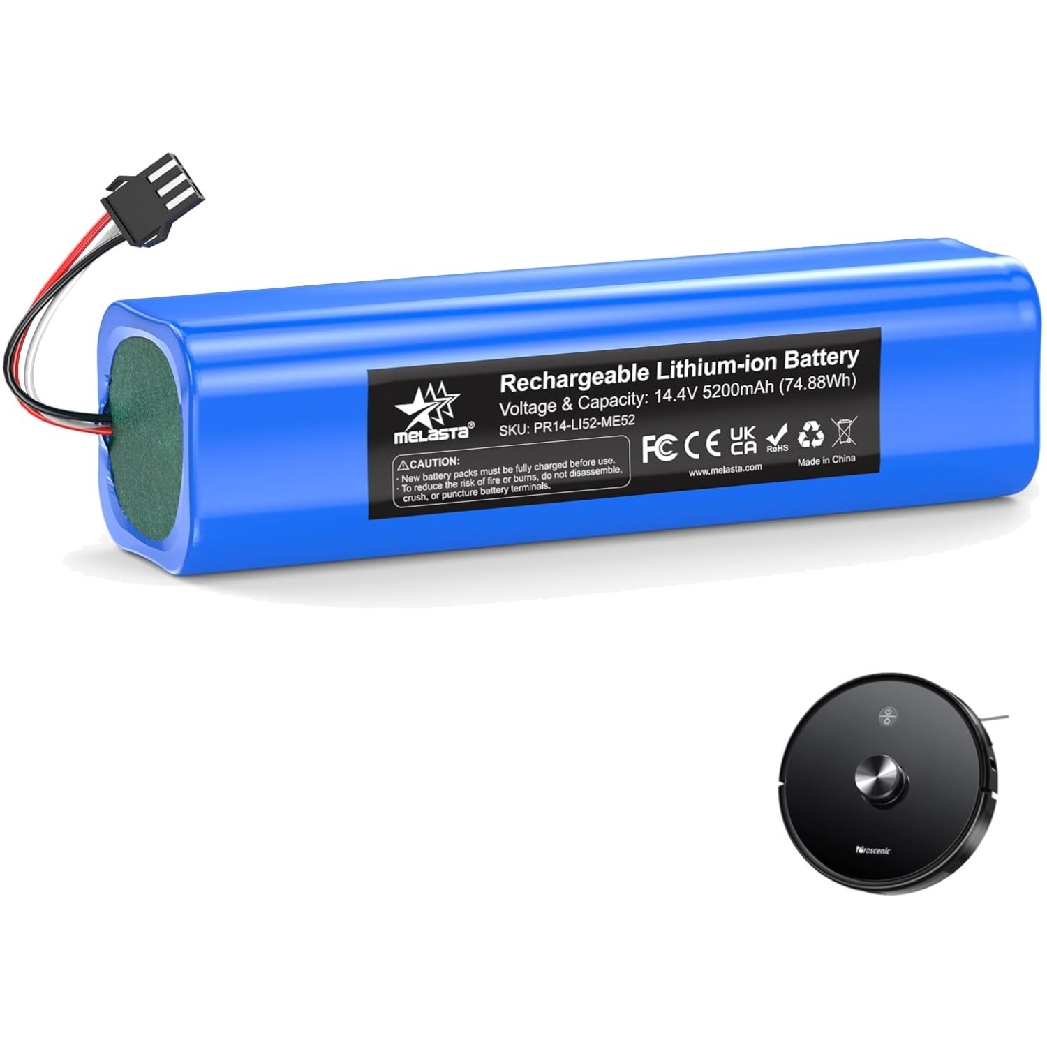 High Capacity 5200mAh Battery for Proscenic M7 Pro