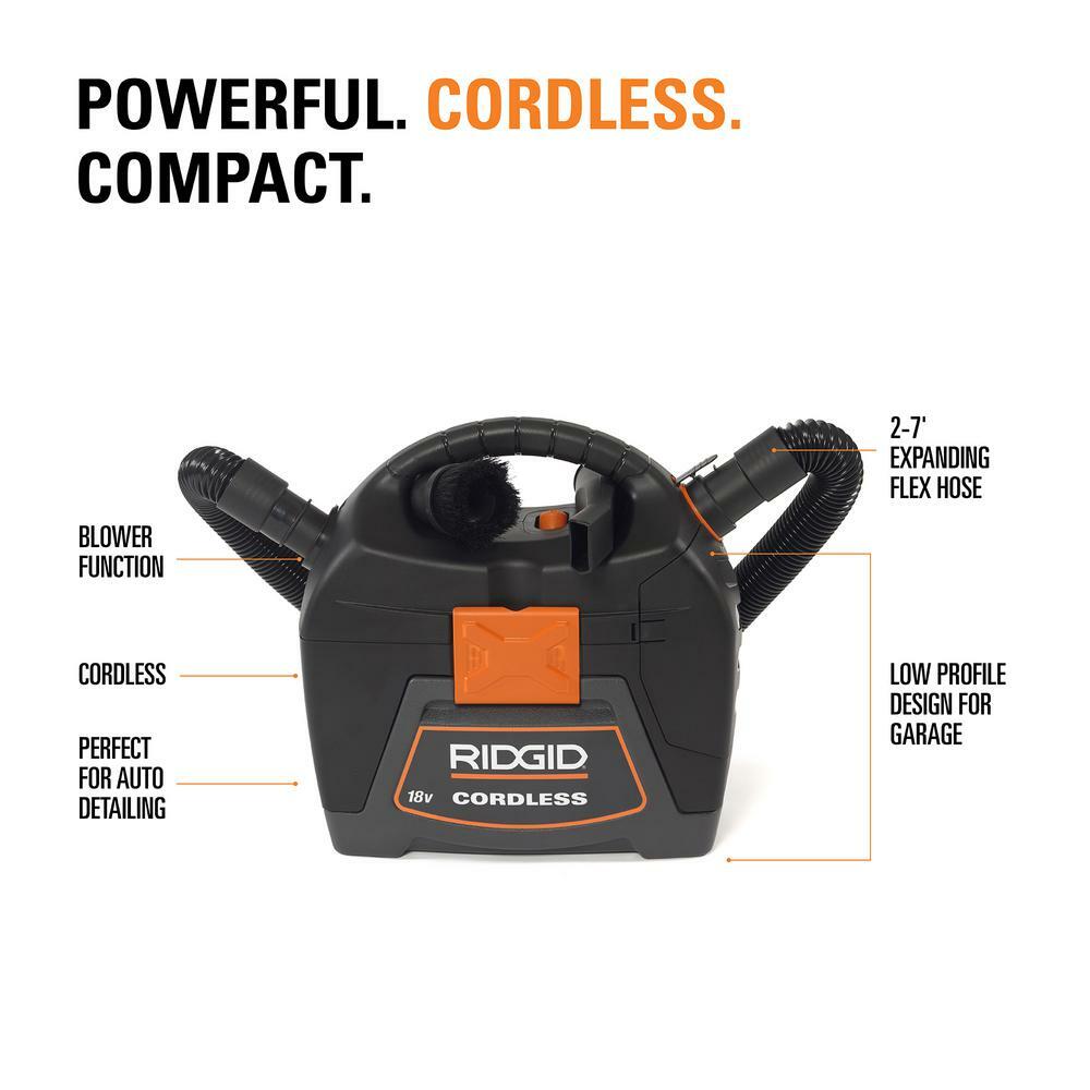Cordless Wet Dry Vac Handheld Light Weight Portable 3 Gal. 18-Volt Home Shop NEW