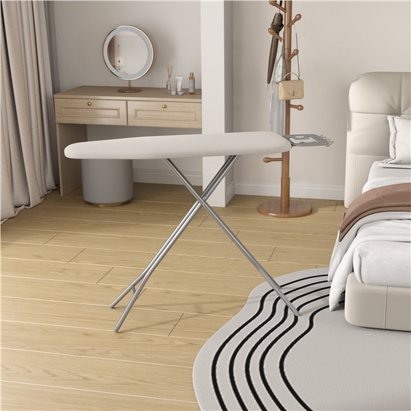 Foldable Ironing Board Height-adjustable Iron Table with 4 Legs for Laundry