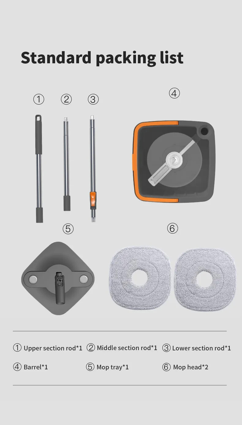 2025 new design Spin Mop and Bucket Set with Separate Clean & Dirty Water Tanks