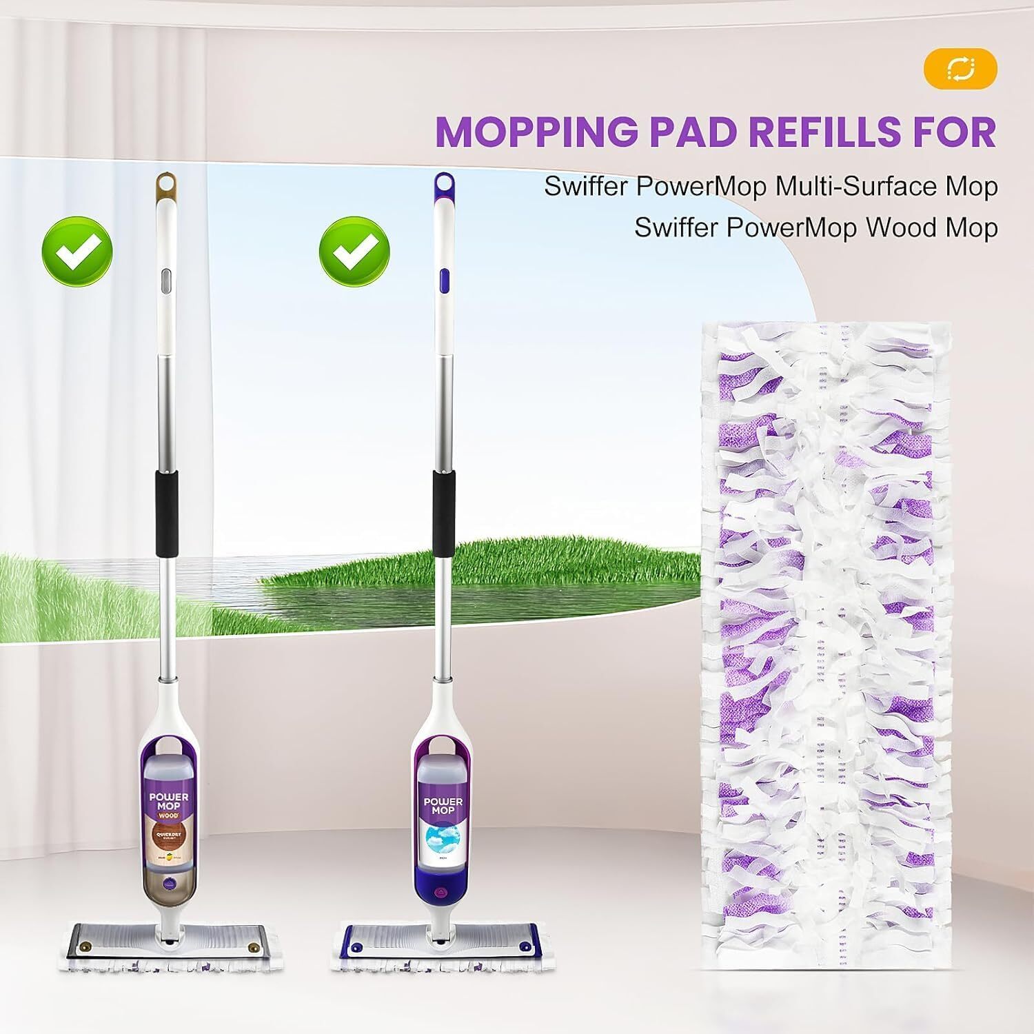 15 Pack Replacement Microfiber Cleaning Pads For Power Mop Disposable Tools
