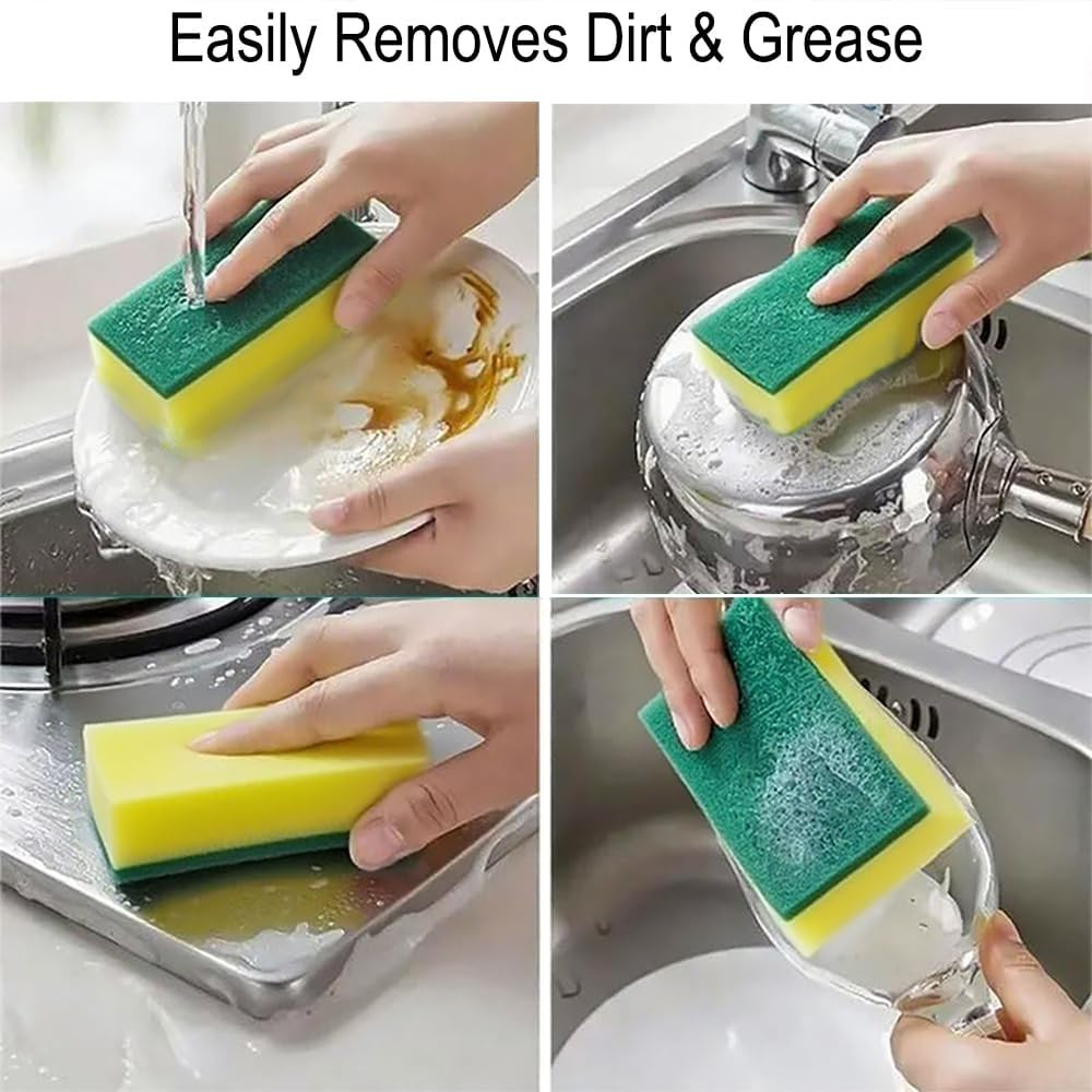 15 Pack Kitchen Cleaning Sponges, Dual Side Cleaning Dish Sponges Cleaning Suppl