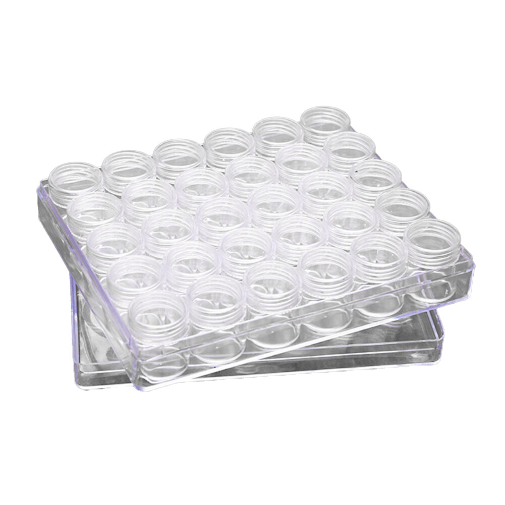 US 30-60 Pack Clear Bead Containers Storage Box Jars Transparent Bottles w/Box