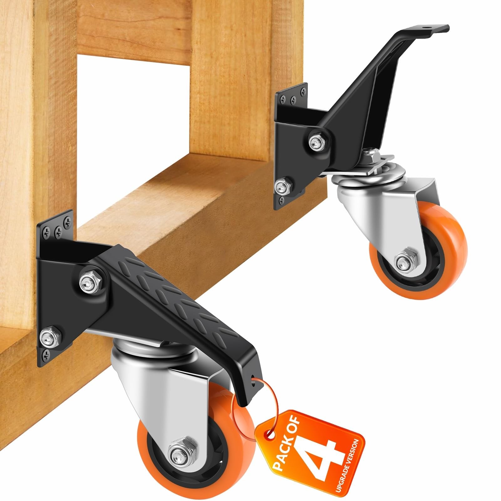3″ Heavy Duty Caster Wheels Set of 4, 1000 Lbs Capacity, Swivel, No Noise