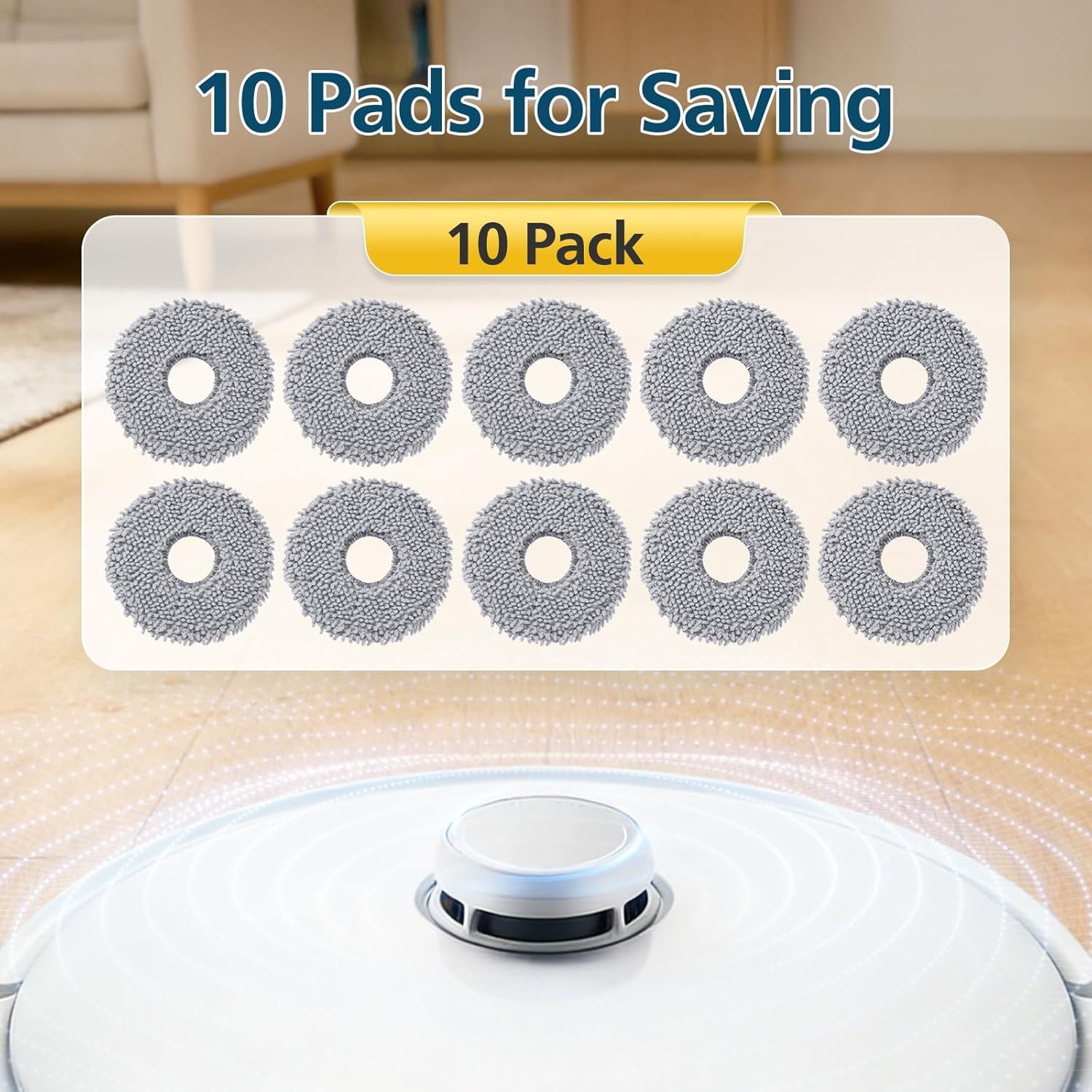 10 Pack Mop Pads Roborock Qrevo S5V QV 35A 35S Saros 10R Curvx Curv S5X Edge S5A