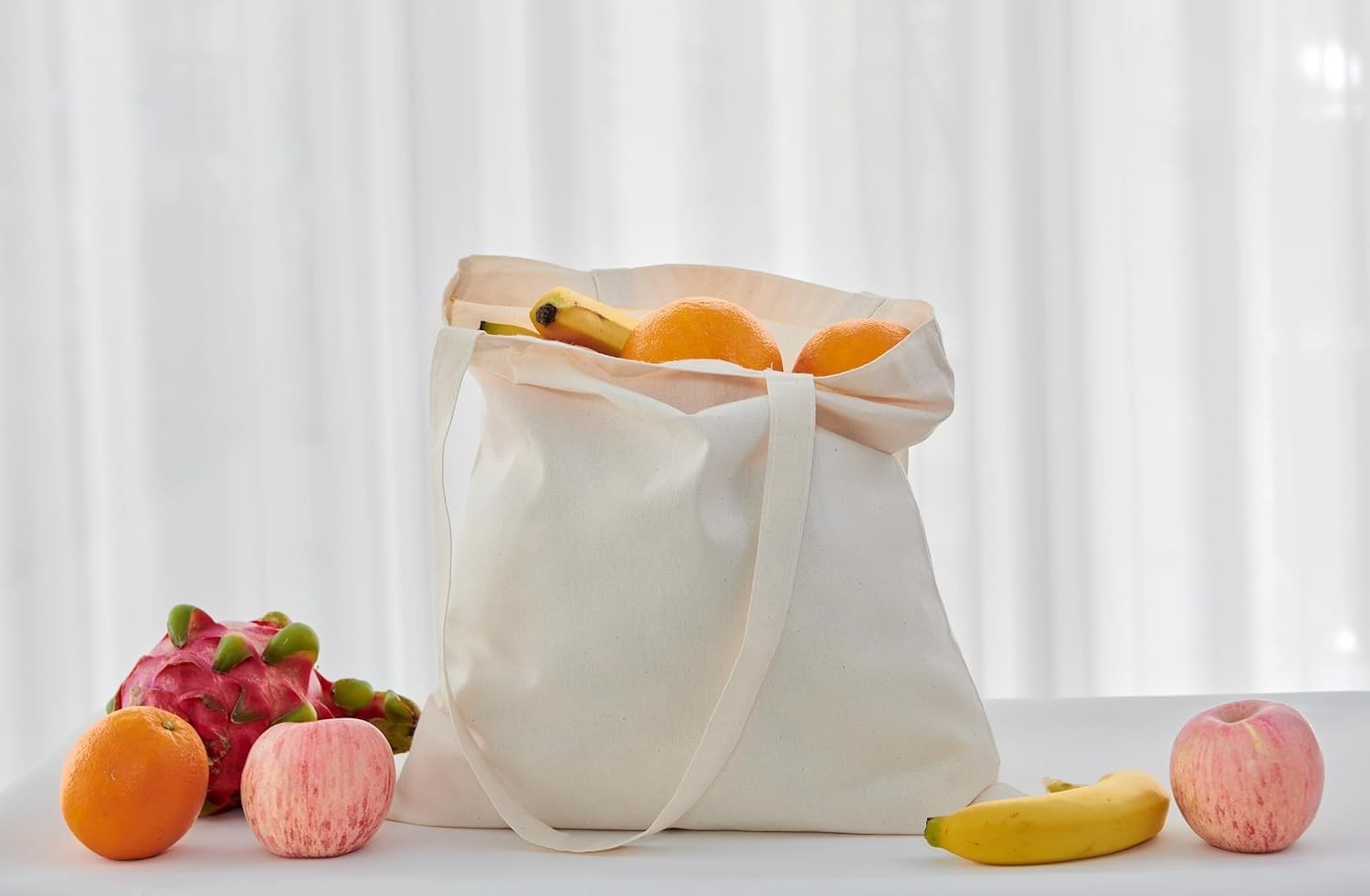 Canvas Tote Bag 15×16, Bulk Reusable Cotton for Grocery DIY Crafts 2 6 12 Pack