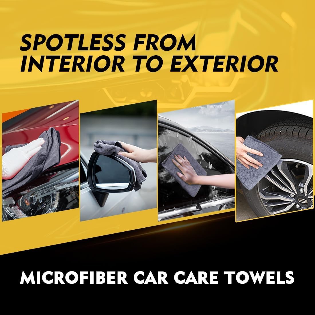 Grey Microfiber Cleaning Cloth 50 Pack, 12.5 x 12.5 inch Microfiber Towels for