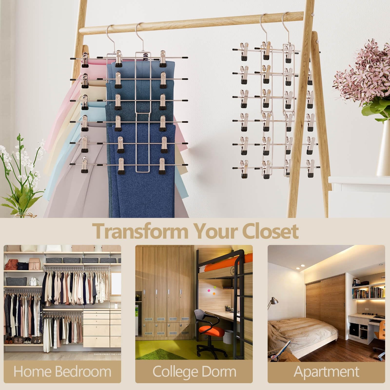 Hangerspants Hangersspace Saving Hanging Closet Organizer6 Tiers Skirt Hangers W