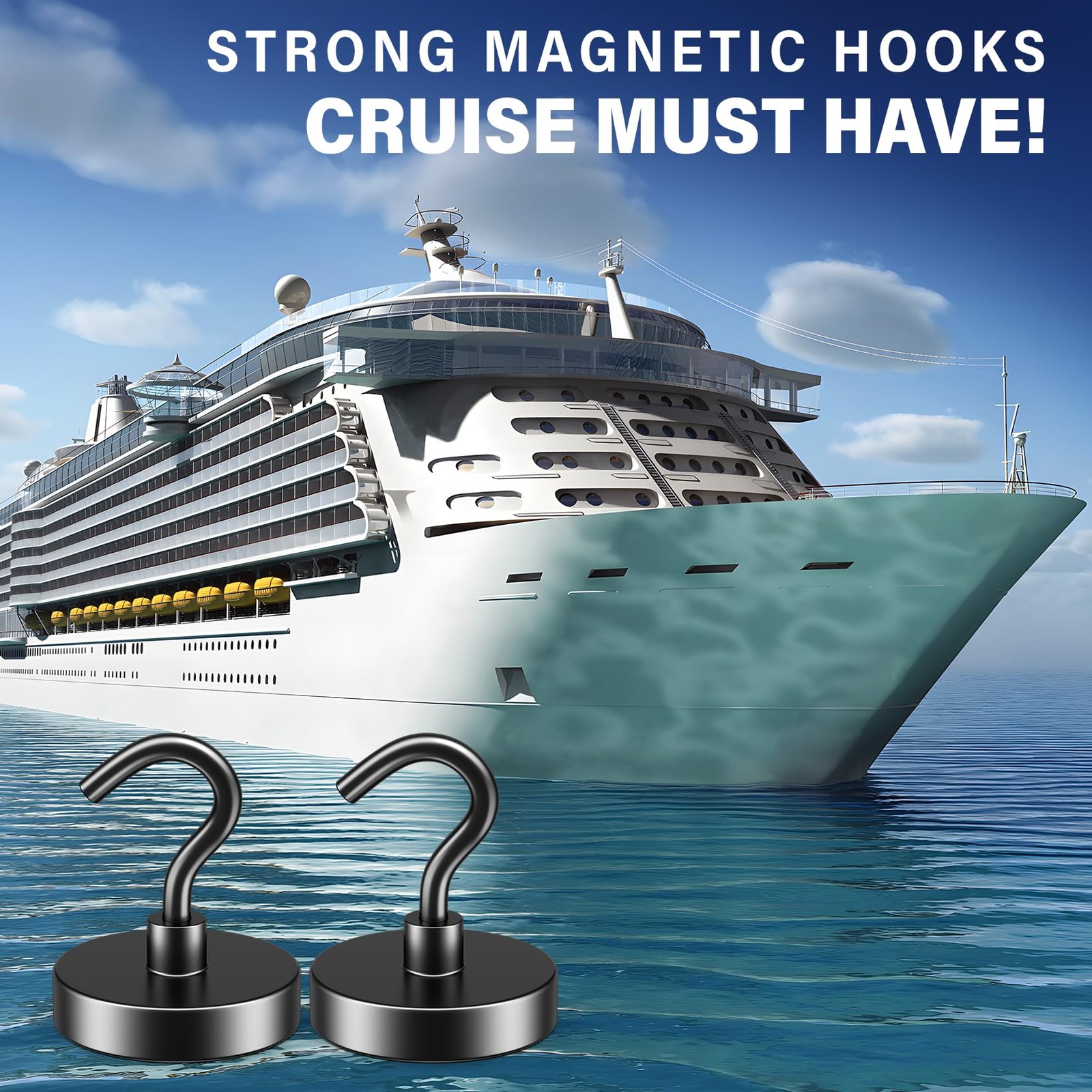 10 Pack 80LBS Heavy Duty Magnetic Hooks Magnet Hook for Hanging, Strong Magneti
