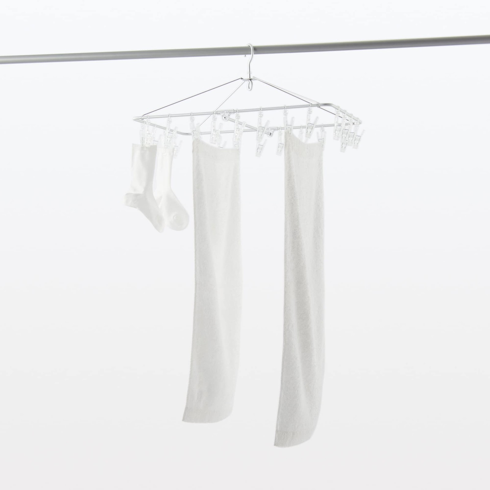 MUJI Aluminum Square Hanger Width 61 x Depth 36cm 24 Pinch 44314517 Silver