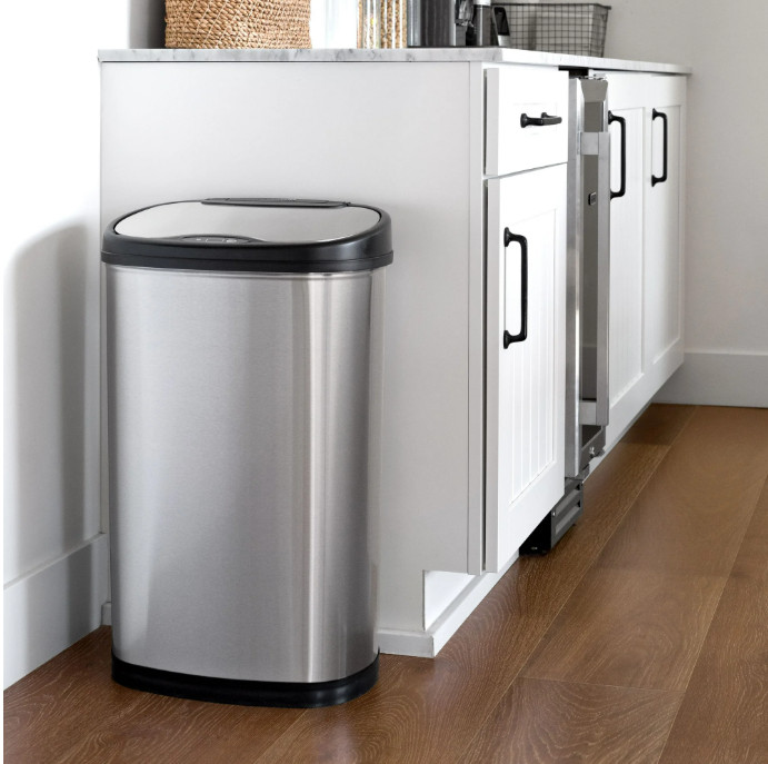 Nine Stars 13 Gallon Automatic Touchless Kitchen Trash Can, Stainless Steel