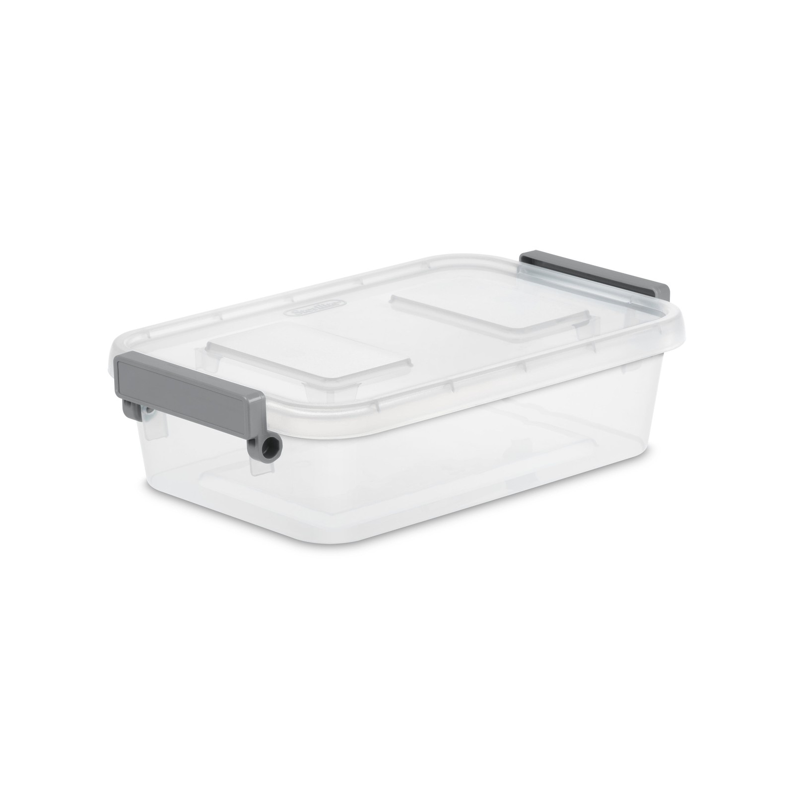 2.7 Quart Modular Latch Box, Clear Plastic Storage Box with Write-on ID Latches
