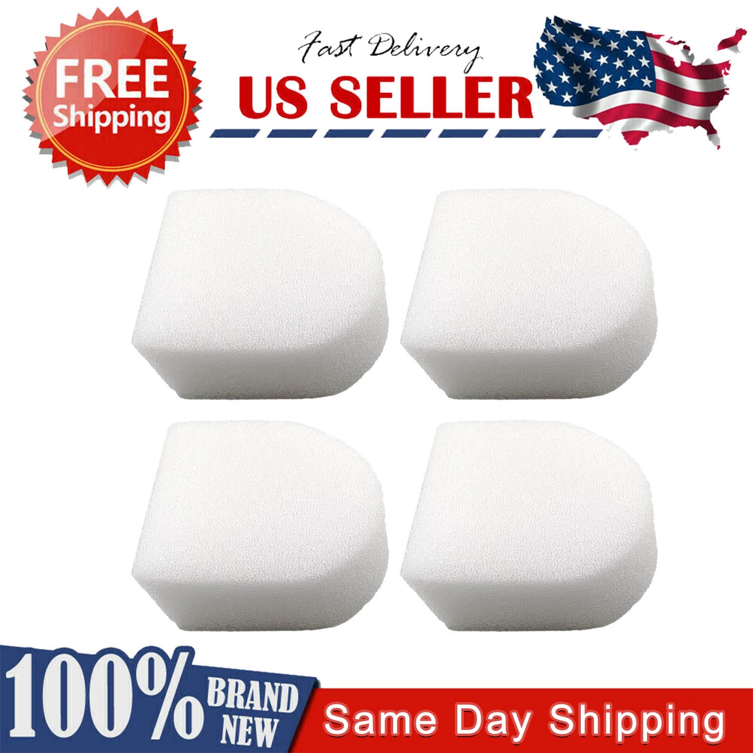 4 PACK Foam Filters WDFF1 WDFF2 for shark Vacuum WD100 WD101 WD200 WD201
