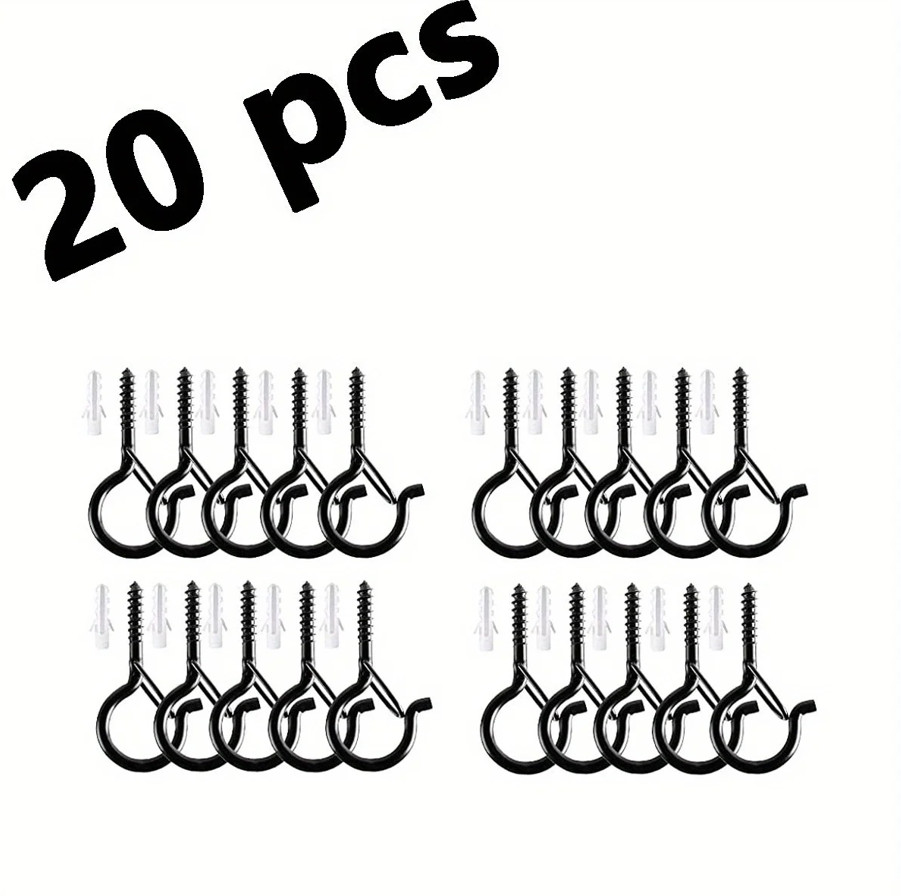 20pcs Windproof Hanger Hooks with Safety Buckle for Lights, Plants & Ceiling