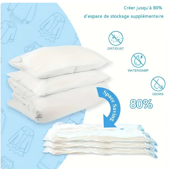 10 x Jumbo Vacuum Storage Bags Travel Space Saver Garment Seal Clothes Organizer