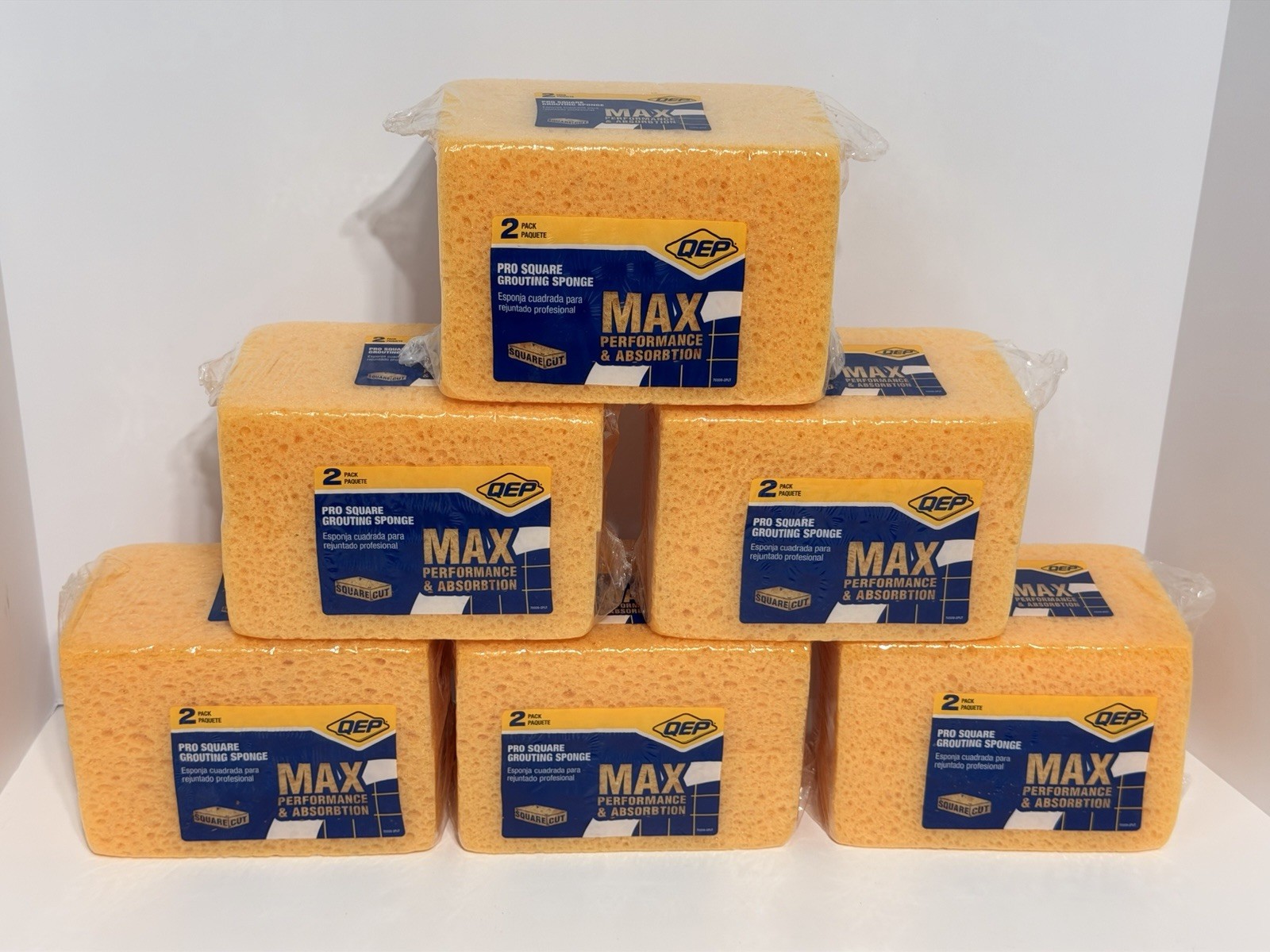 QEP Pro Square Grouting Sponge 2-Pack (X6) 12 Square Cut Sponges In Total 6.75”