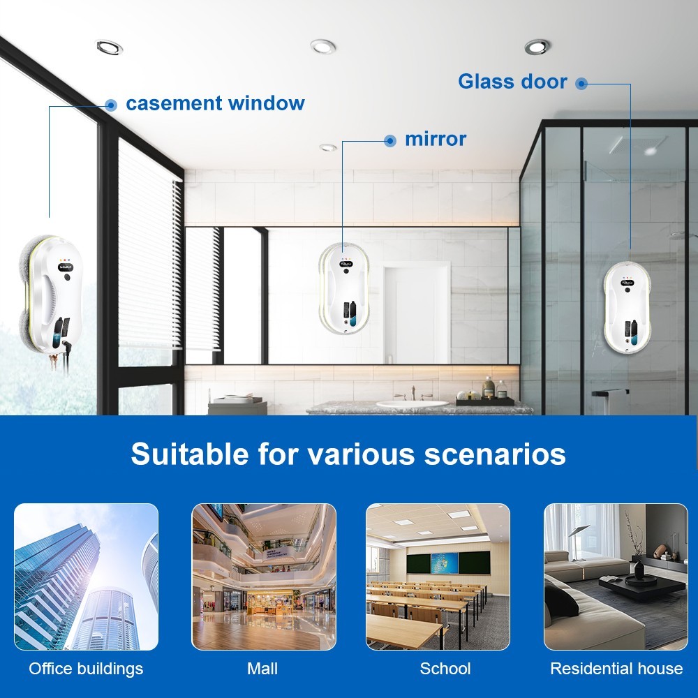 Puruikai 309 Automatic Window Cleaning Robot, Wireless Remote, Auto Water Spray