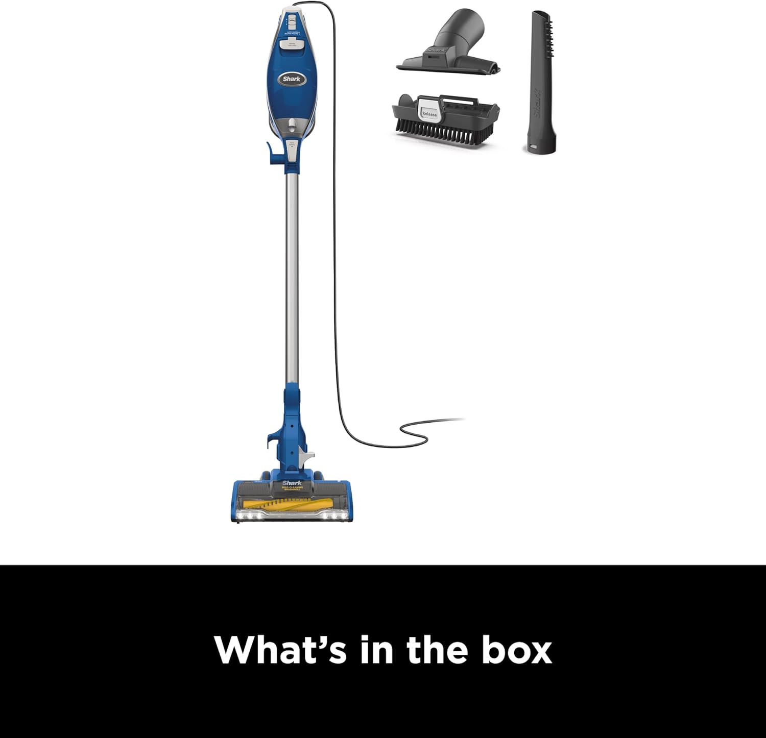 Shark Rocket Corded Stick Vacuum, Self-Cleaning Brushroll, Pet Hair, Blue/Silver