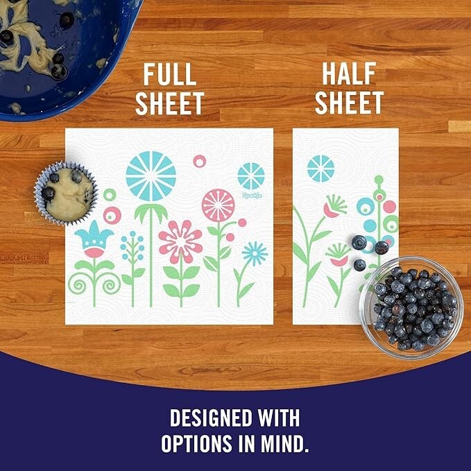 Pick-A-Size Paper Towels, Spirited Prints, 6 Double Rolls = 12 Regular
