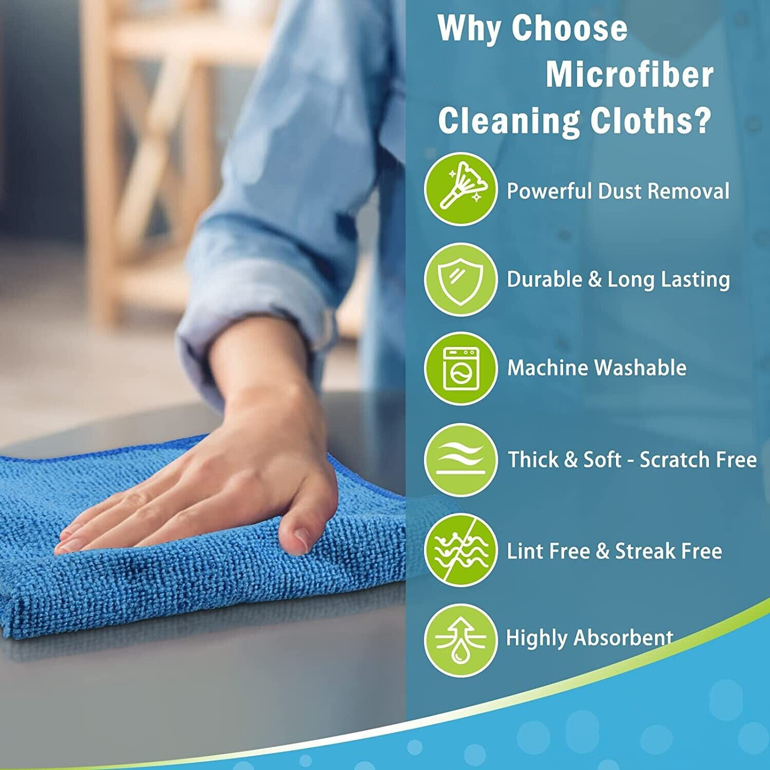 Microfiber Cleaning Cloth Towel Rag Car Polishing No Scratch Detailing Set of 50