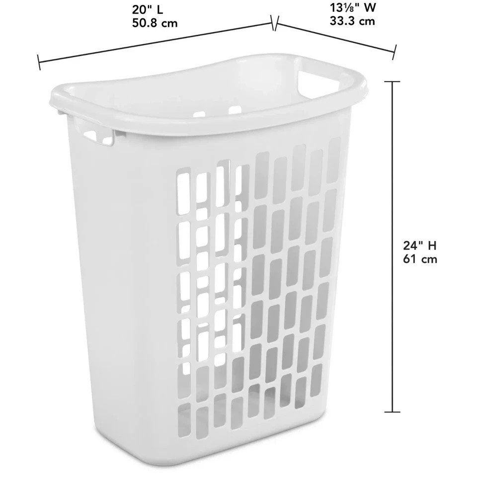 Mainstays Rectangular Open Laundry Hamper, Plastic White FAST SHIPPING USA..