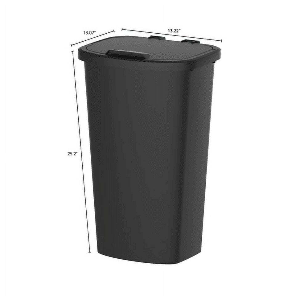 Black,11 Gallon Trash Can, Plastic Lift Top Kitchen Trash Can,