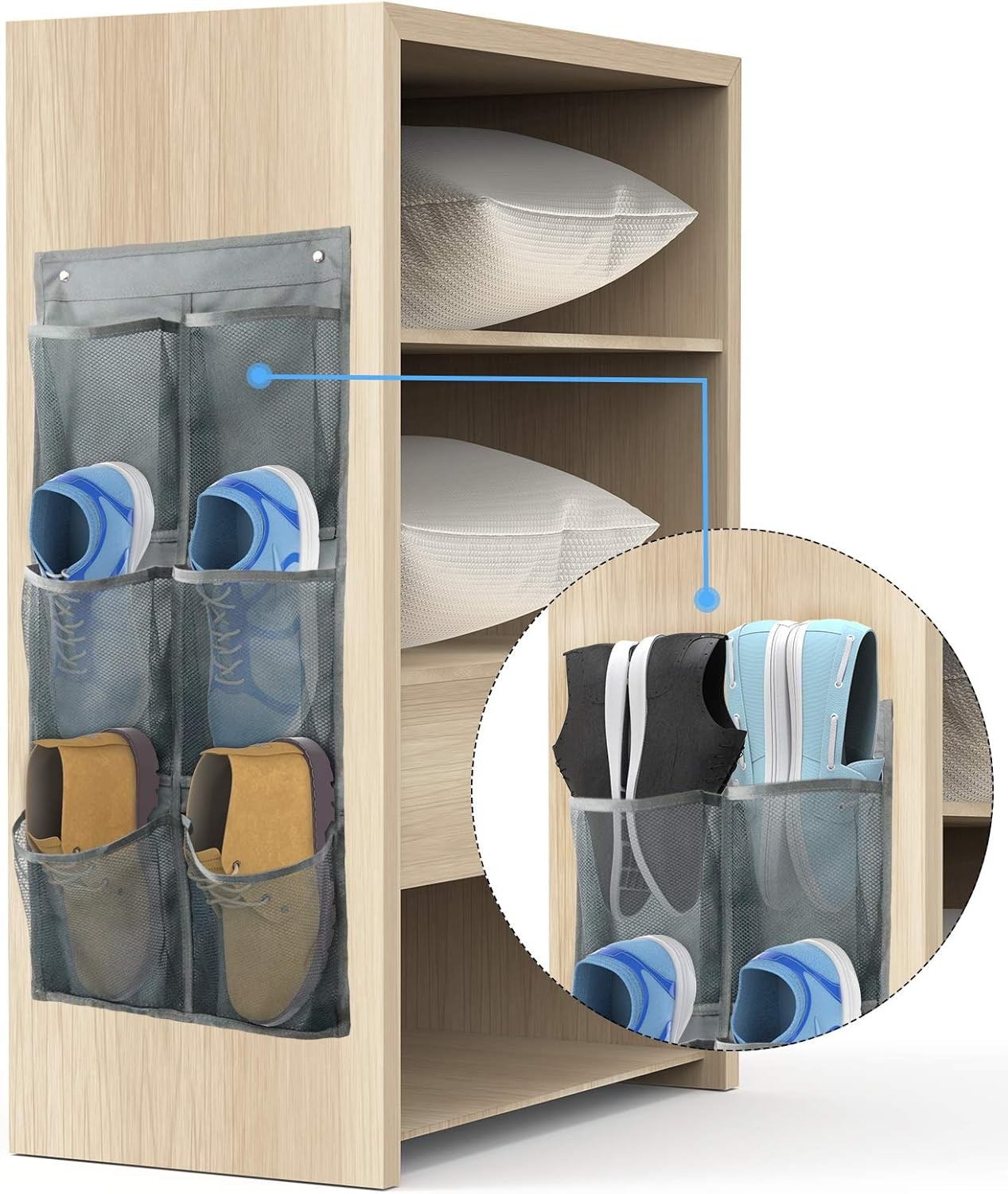 Wall Mounted Shoes Rack 2Pack/Can Store 6Pairs of Sneakers,with Sticky Hanging