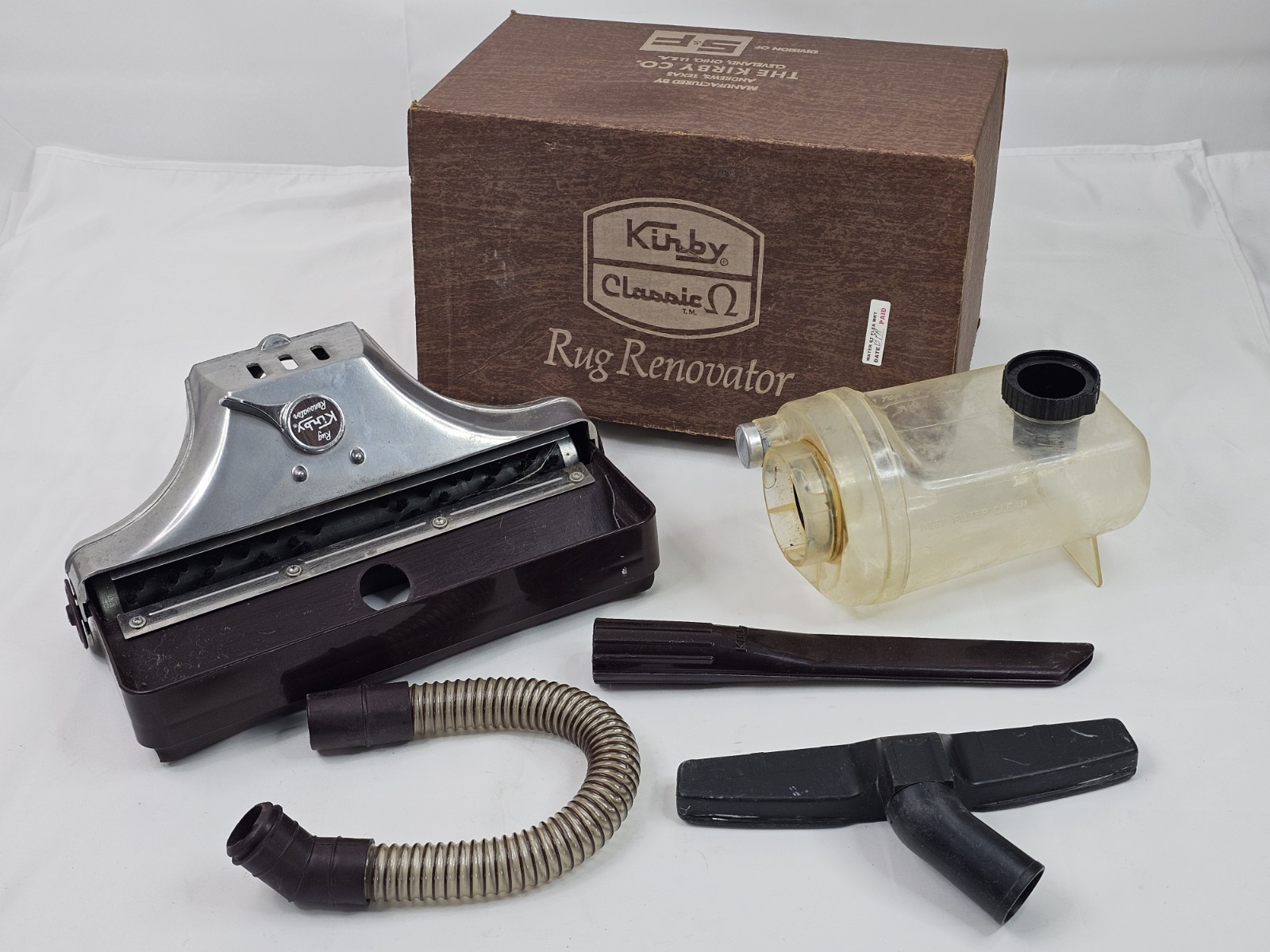 Vintage Kirby Classic Omega 1-CB Vacuum Tested Working Accessories Boxes 1970s