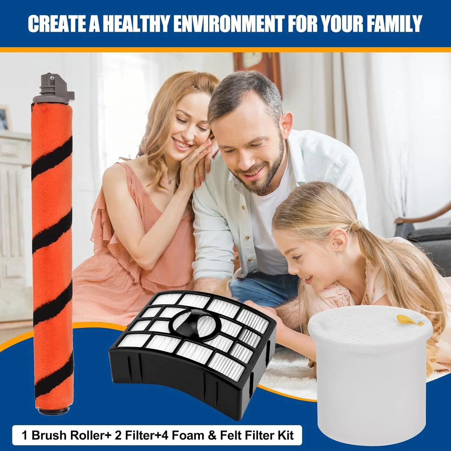 Vacuum Filter And Roller Brush Kit For Shark APEX DuoClean AZ1000 AZ1002 AX950