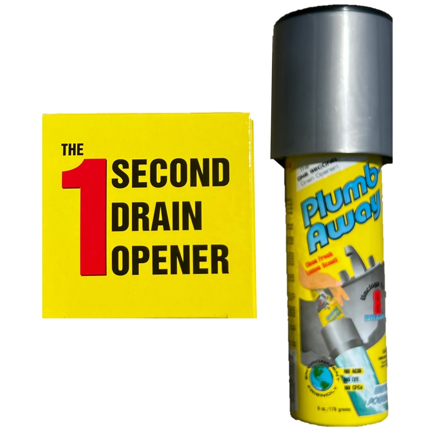 Plumb Away Drain Clog Remover & Cleaner-NO Chemicals-Easy to use- REFILL CAN