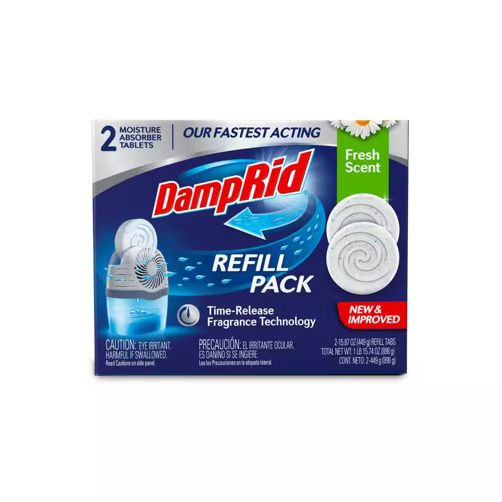 15.8 Ounce Fresh Scent, Odor-fighting Moisture Absorber Refills Bathroom 2 Pack