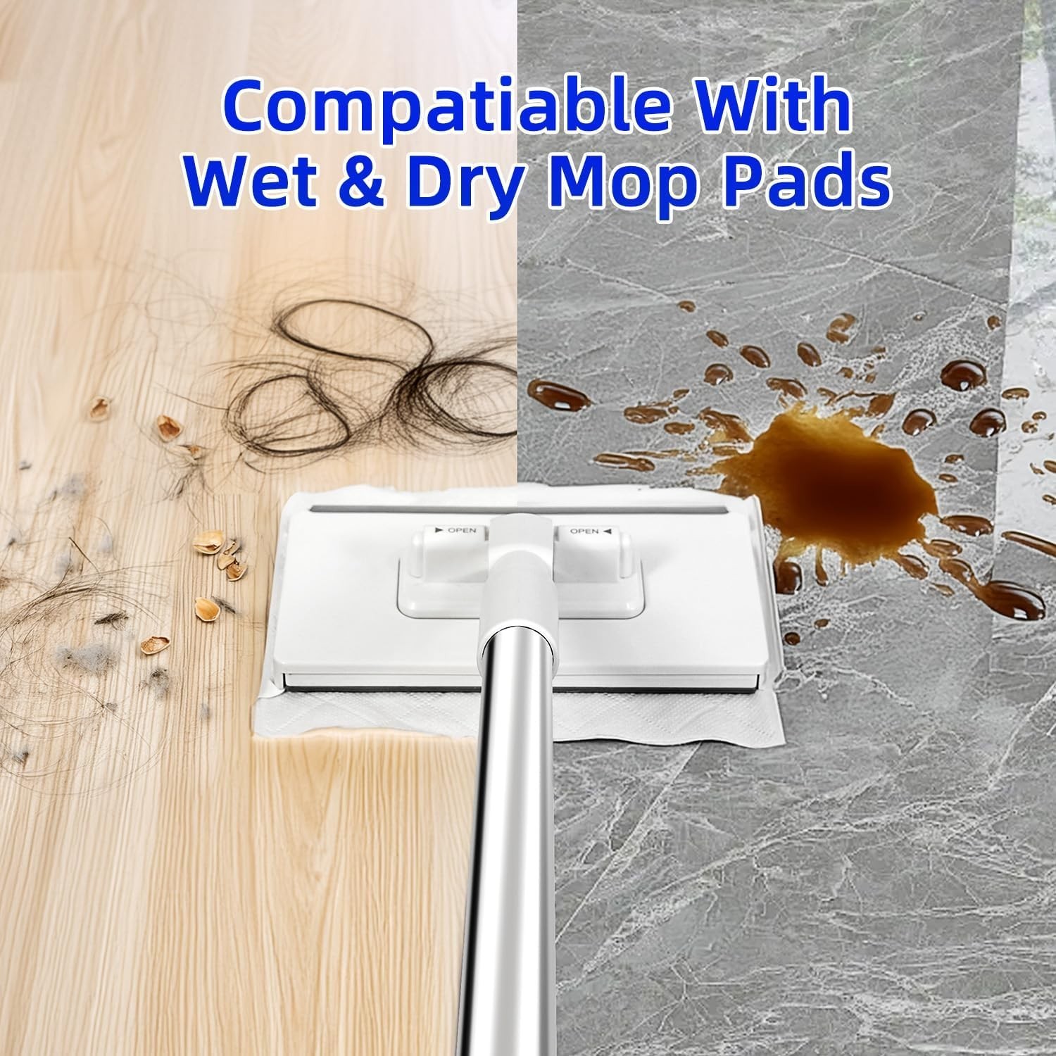 KZKR Snap Grip Mini Mop, No-Touch Disposable Lazy Mop, Easy Mopping Flat Dust Mo
